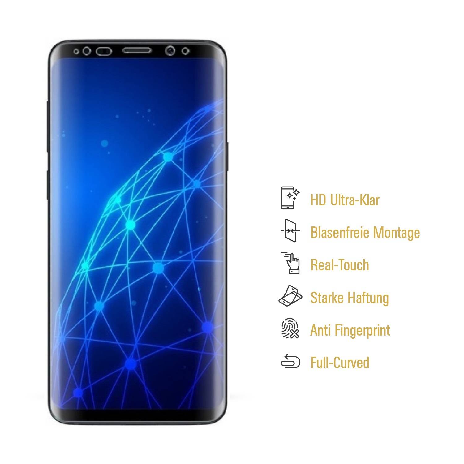 2x Displayschutzfolie für Samsung Galaxy S9 Plus FULL COVER Displayfolie HD KLAR