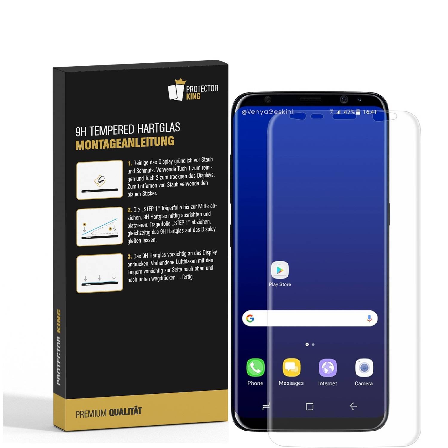 2x 9H Hartglas für Samsung Galaxy S8 FULL CURVED Schutzglas Panzerfolie Displayschutz KLAR Panzerglas Schutzfolie ECHTES TEMPERED Displayglas