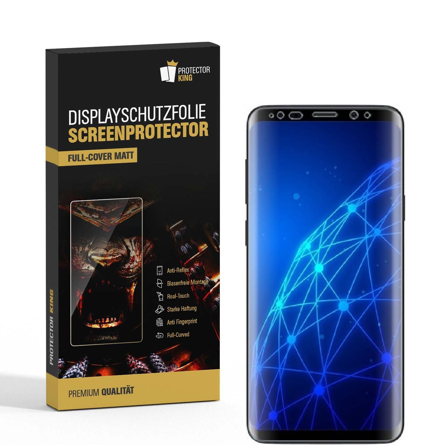4x Displayschutzfolie für Samsung Galaxy 9 Plus FULL COVER Displayfolie MATT