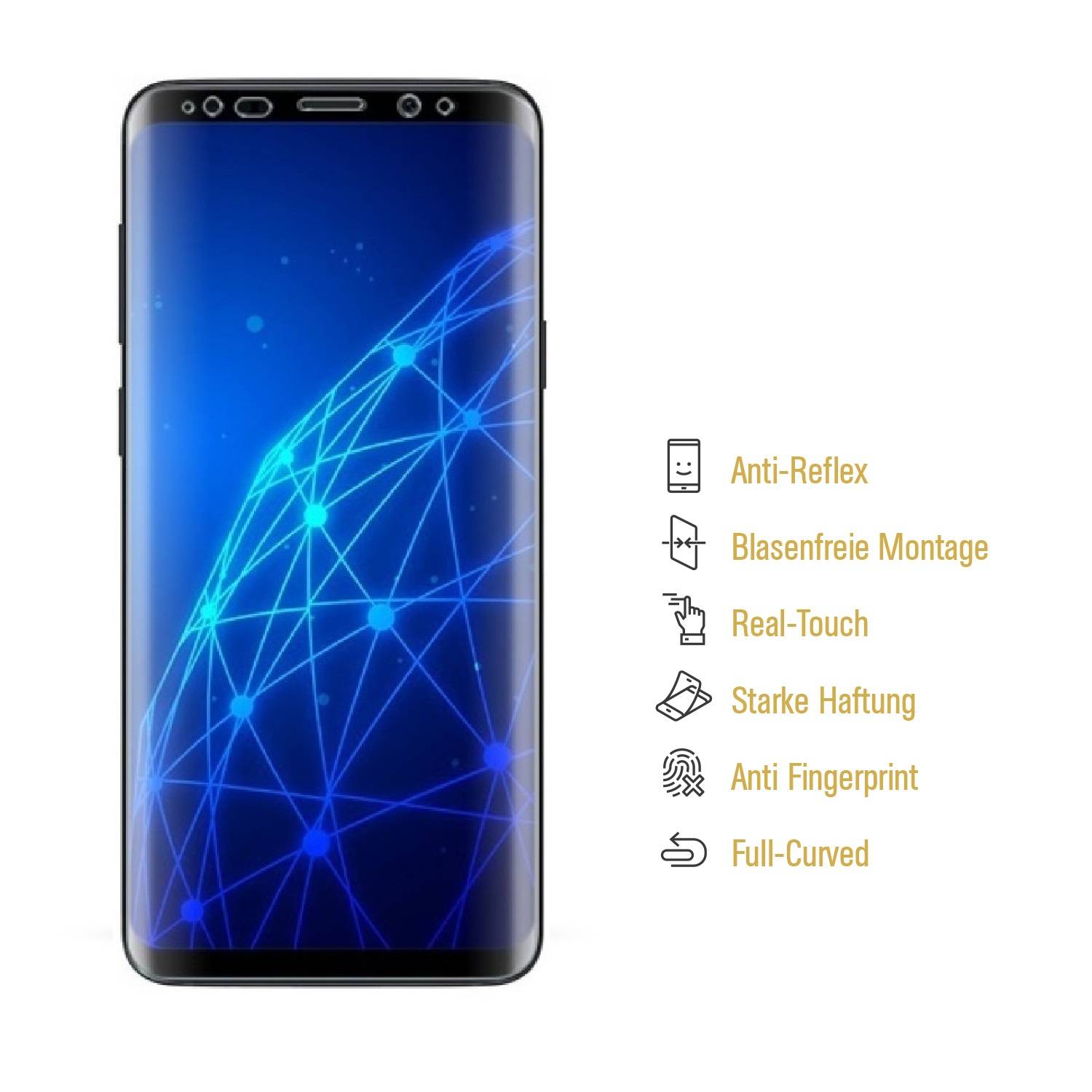 4x Displayfolie für Samsung Galaxy S9 FULL COVER Displayschutzfolie Display MATT
