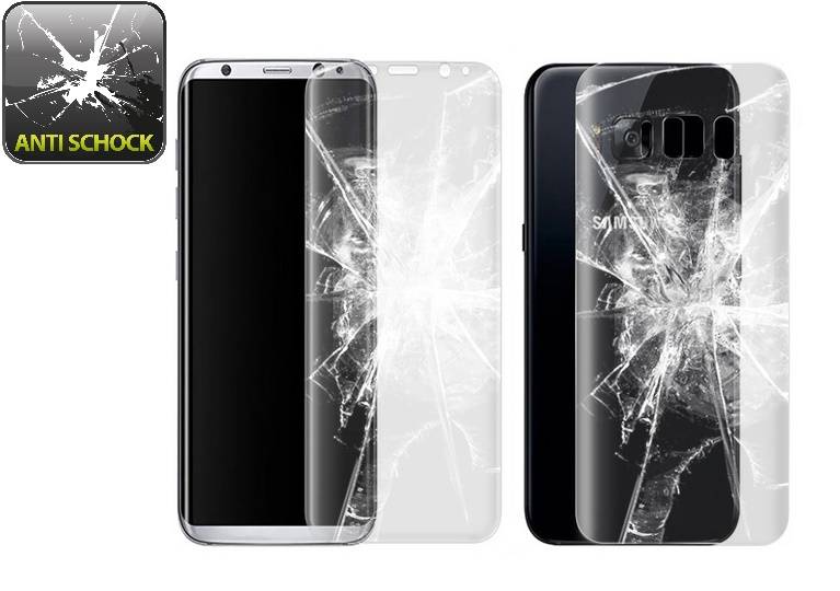 4x Panzerfolie für Samsung Galaxy S8 FULL COVER Anti-Schock Displayfolie KLAR FB
