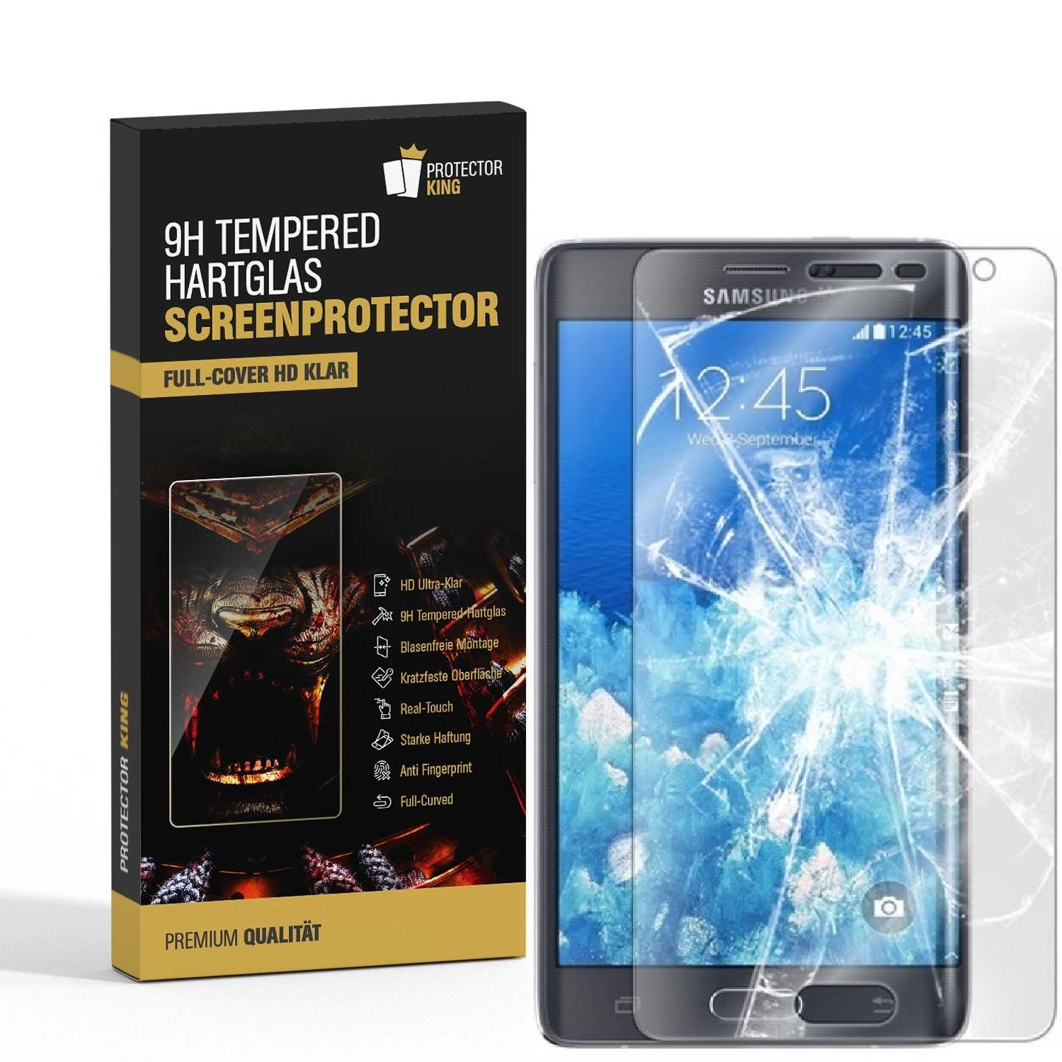 1x 9H Hartglas für Samsung Galaxy Note Edge FULL COVER Display Panzerfolie KLAR Panzerglas Schutzfolie