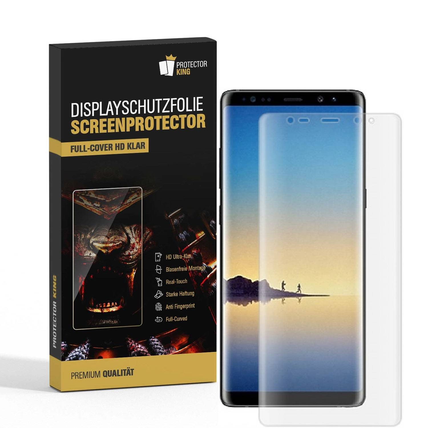 2x Displayfolie für Samsung Galaxy Note 8 FULL COVER Displaychutzfolie HD KLAR