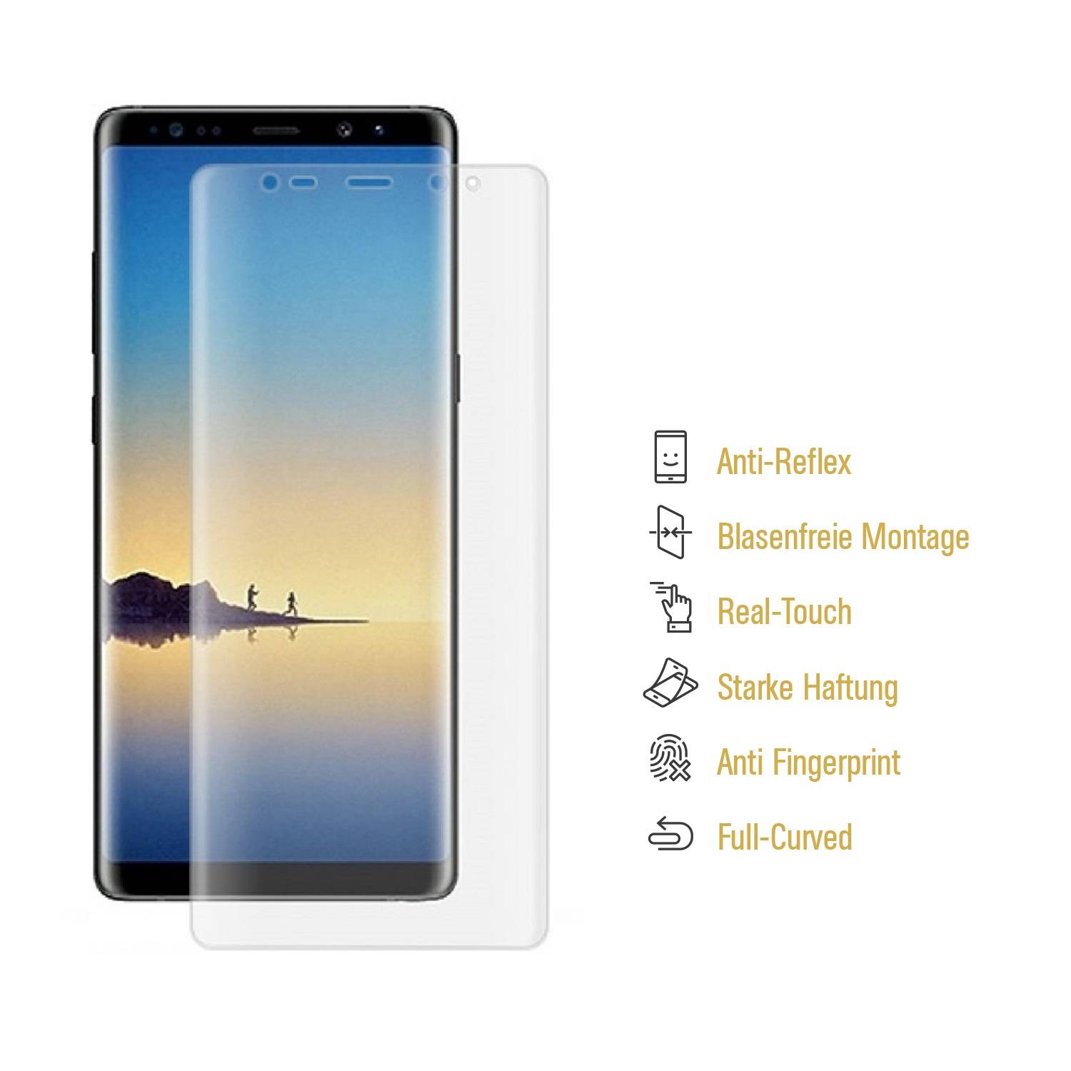 2x Displayfolie für Samsung Galaxy Note 8 FULL COVER Displaychutzfolie MATT