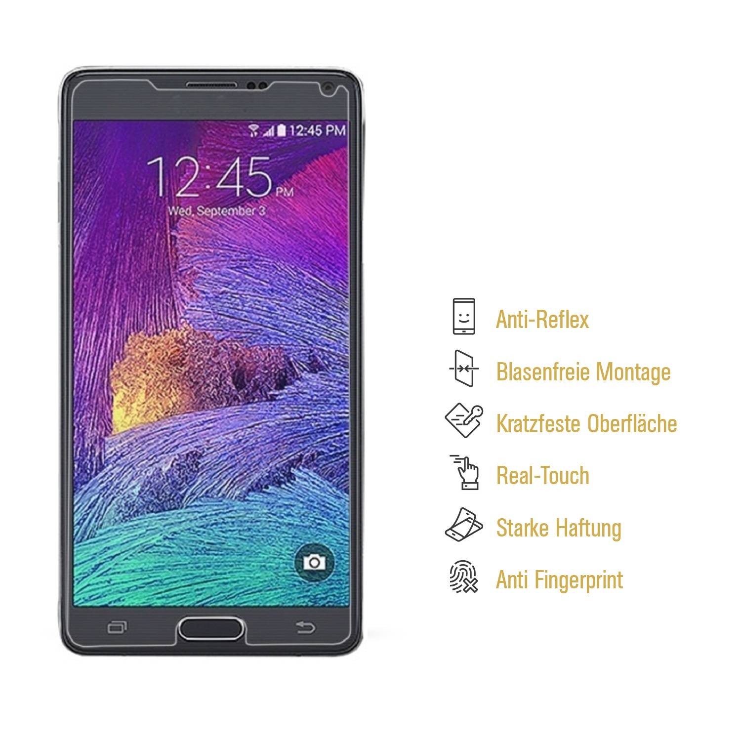 2x Panzerfolie für Samsung Galaxy Note 4 ANTI-SCHOCK Displayschutzfolie MATT