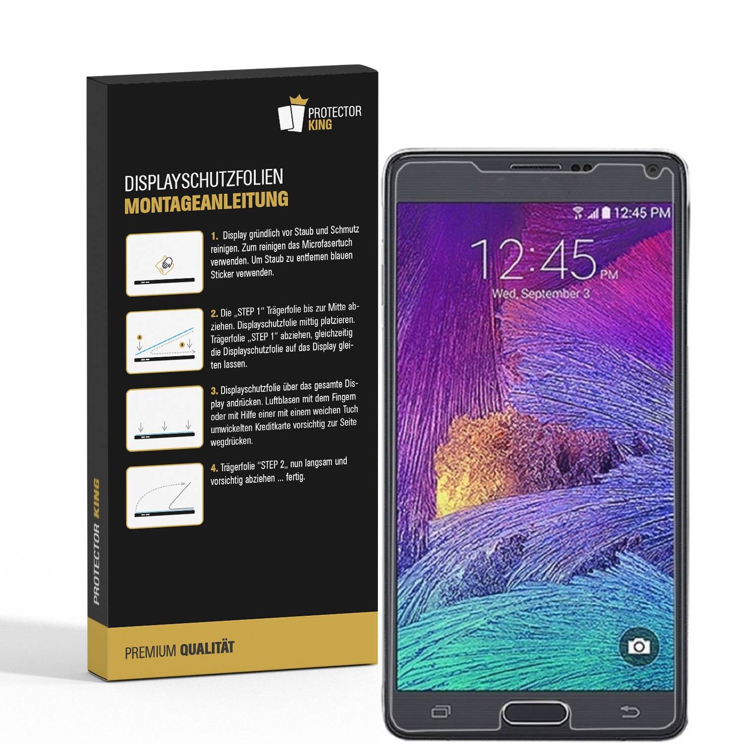 4x Panzerfolie für Samsung Galaxy Note 4 ANTI-SCHOCK Displayschutzfolie MATT