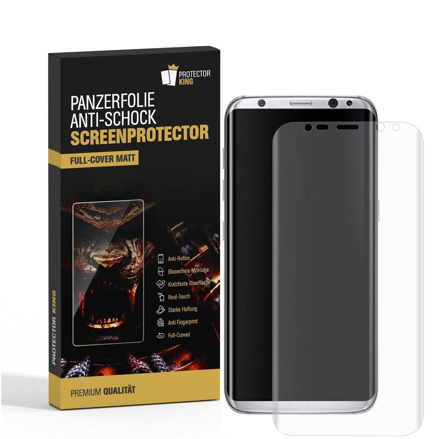 1x Panzerfolie für Samsung Galaxy S9 FULL COVER Displayschutz Schutzfolie MATT PET Panzerglas Kunststoff Schutzglas