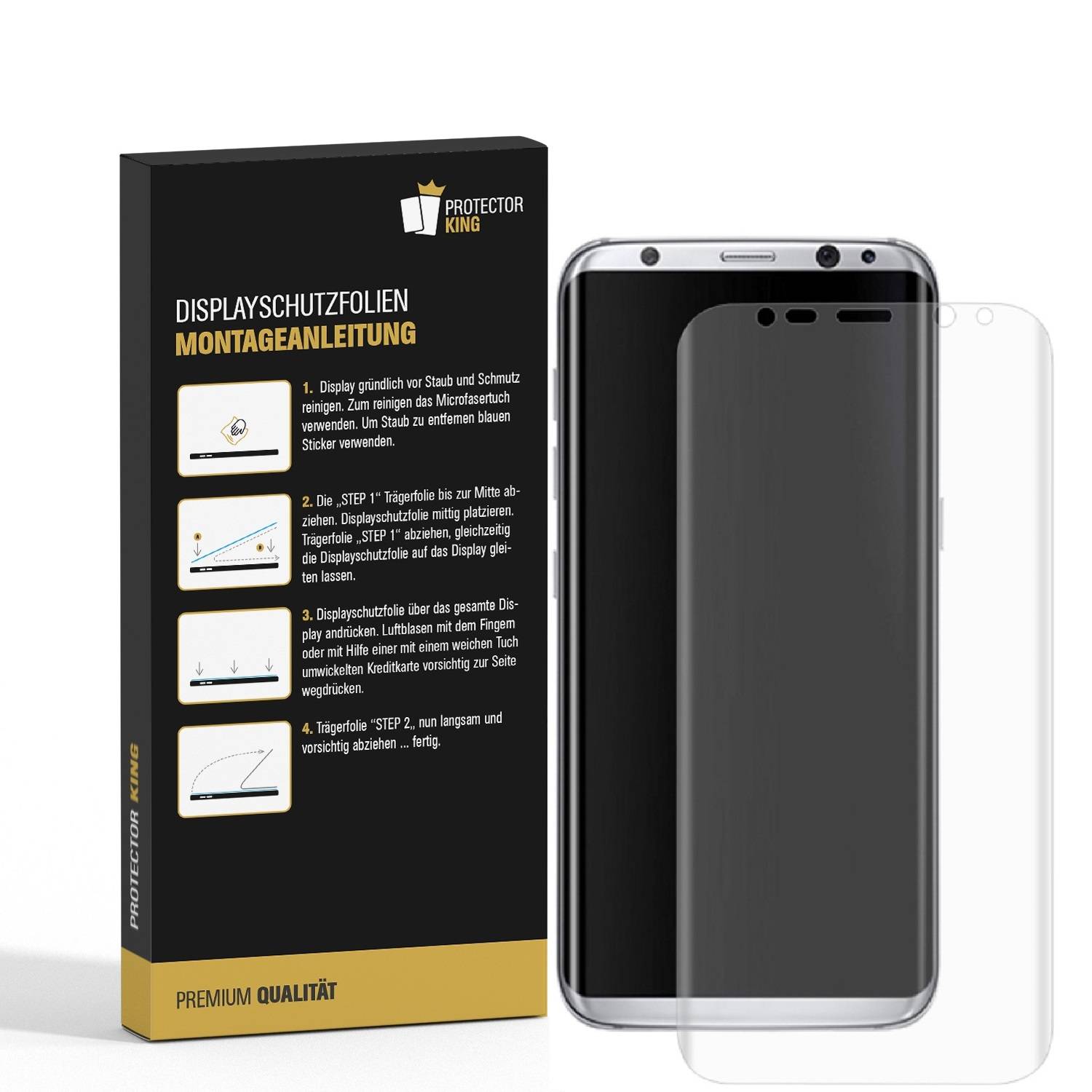 4x Panzerfolie für Samsung Galaxy S9 FULL COVER Displayschutz Schutzfolie MATT PET Panzerglas Kunststoff Schutzglas