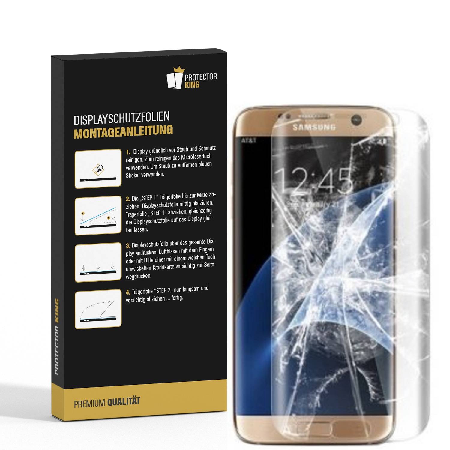 2x Panzerfolie für Samsung Galaxy S7 Edge FULL COVER Displayschutzfolie MATT