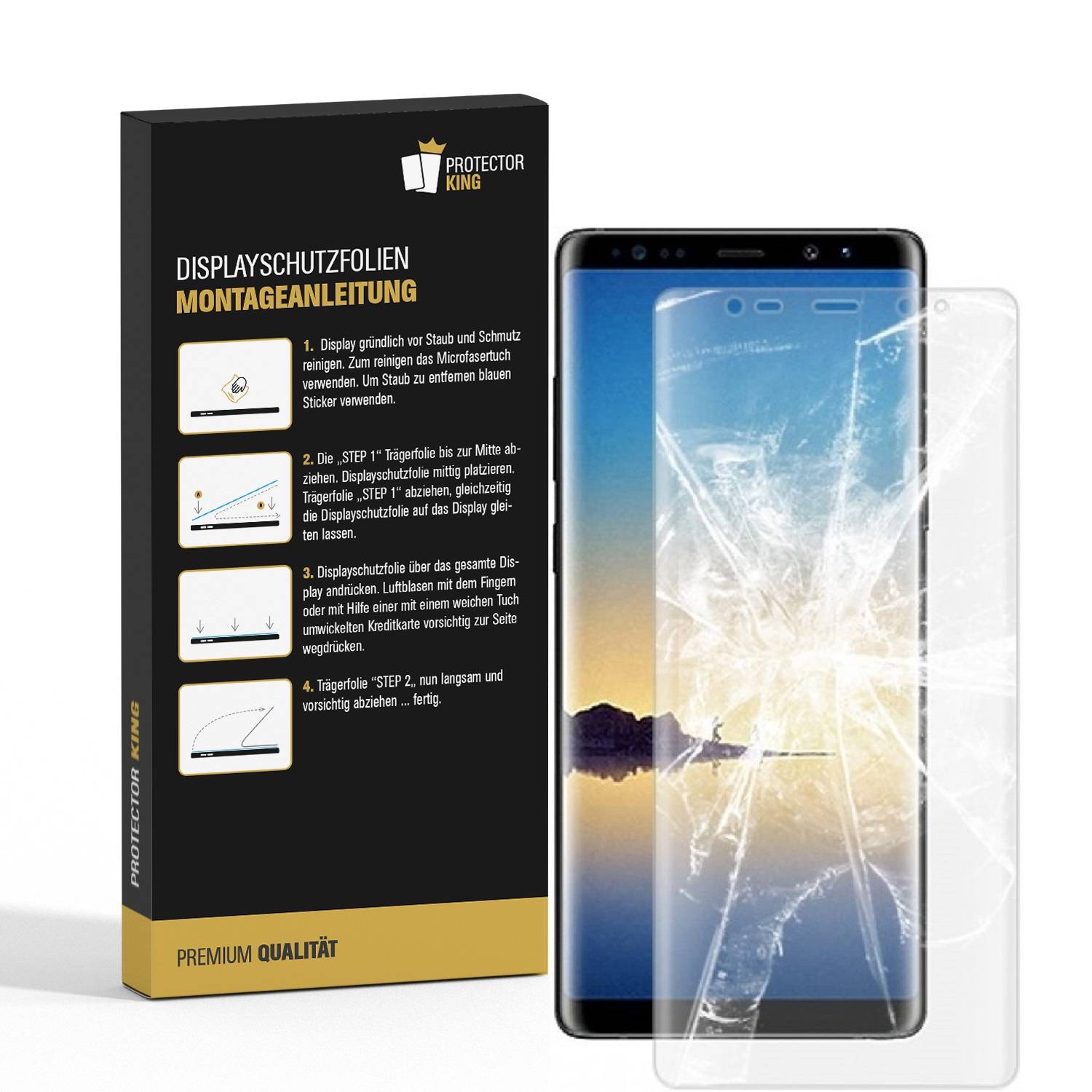 2x Panzerfolie für Samsung Galaxy Note 9 FULL COVER Displayschutzfolie MATT