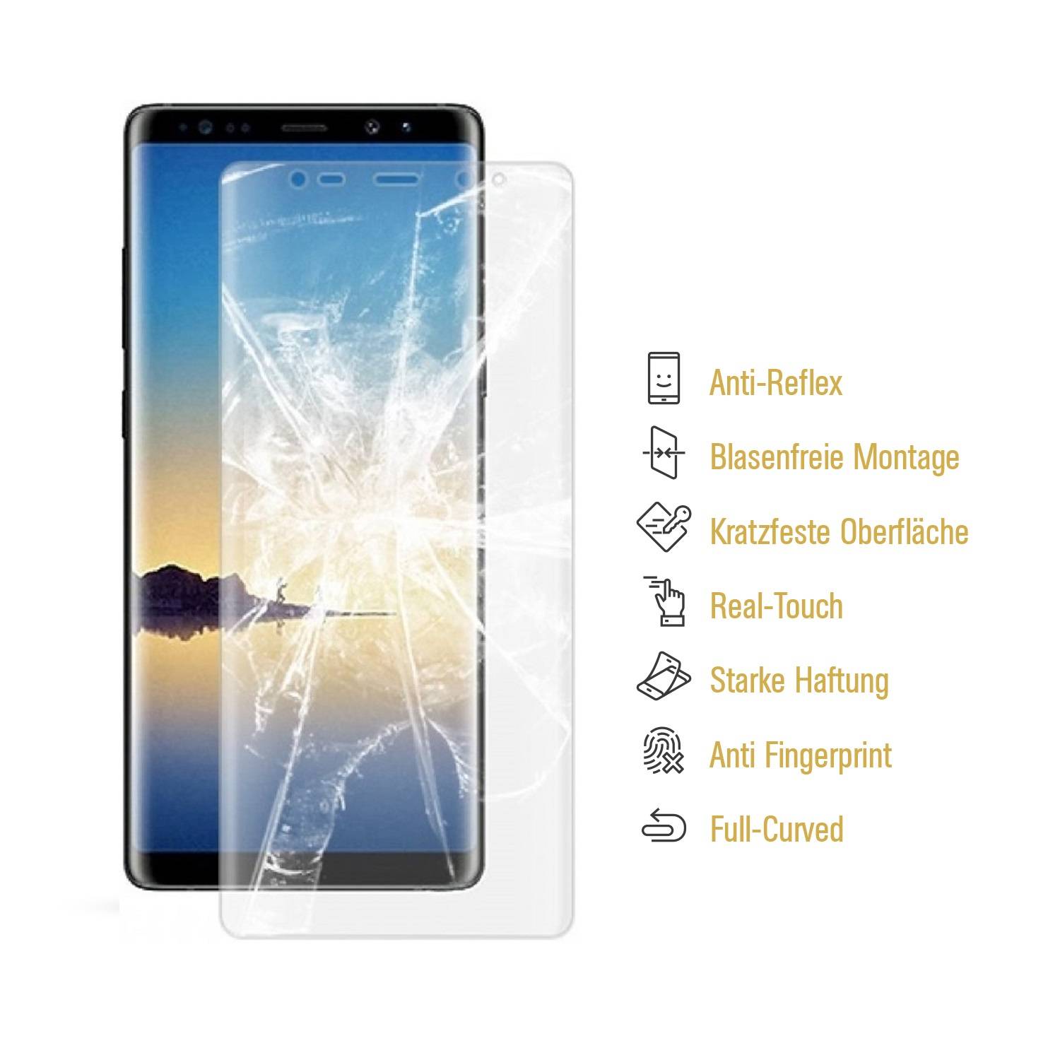 2x Panzerfolie für Samsung Galaxy Note 9 FULL COVER Displayschutzfolie MATT