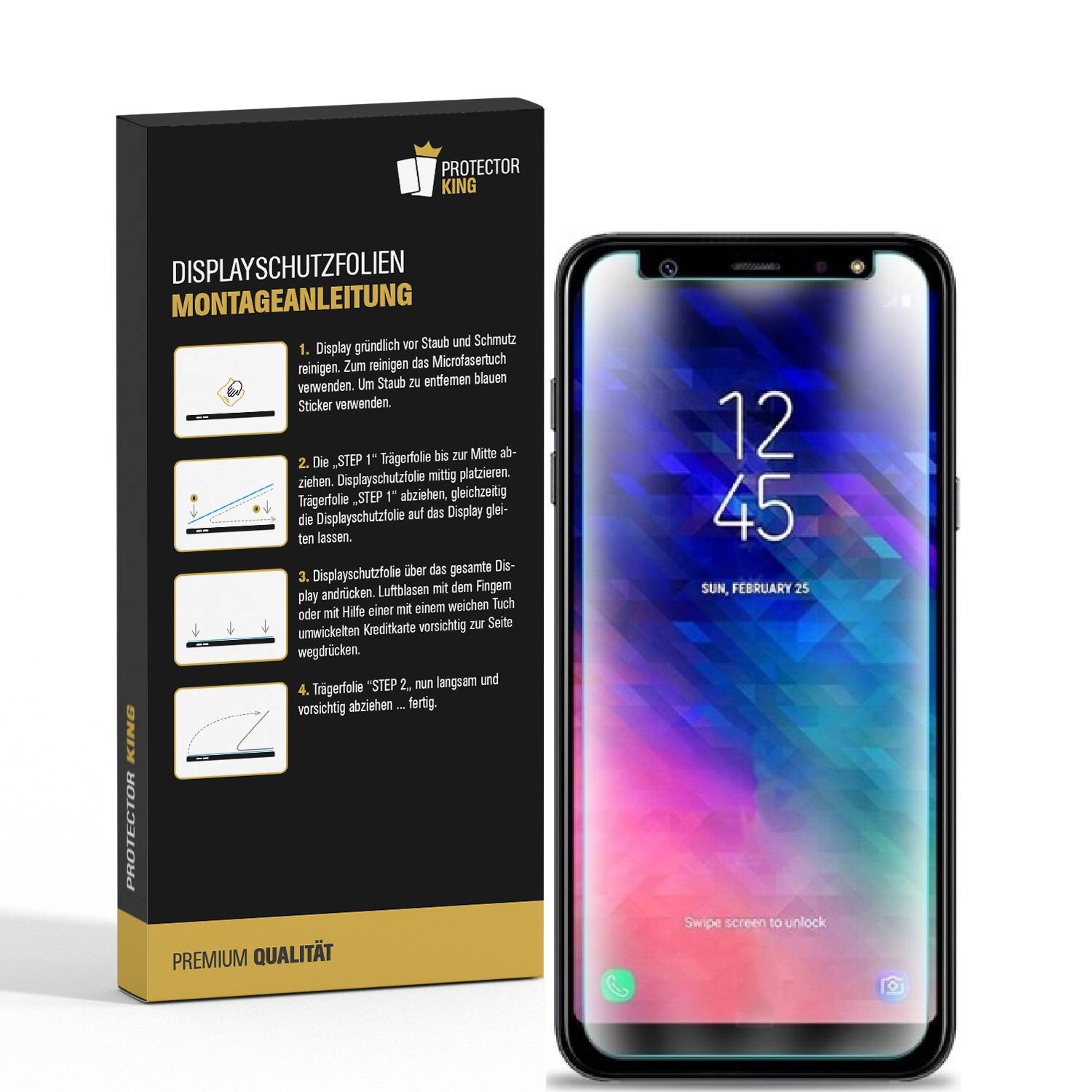 2x Displayschutzfolie für Samsung Galaxy A6 Plus ANTI-REFLEX Displayfolie MATT