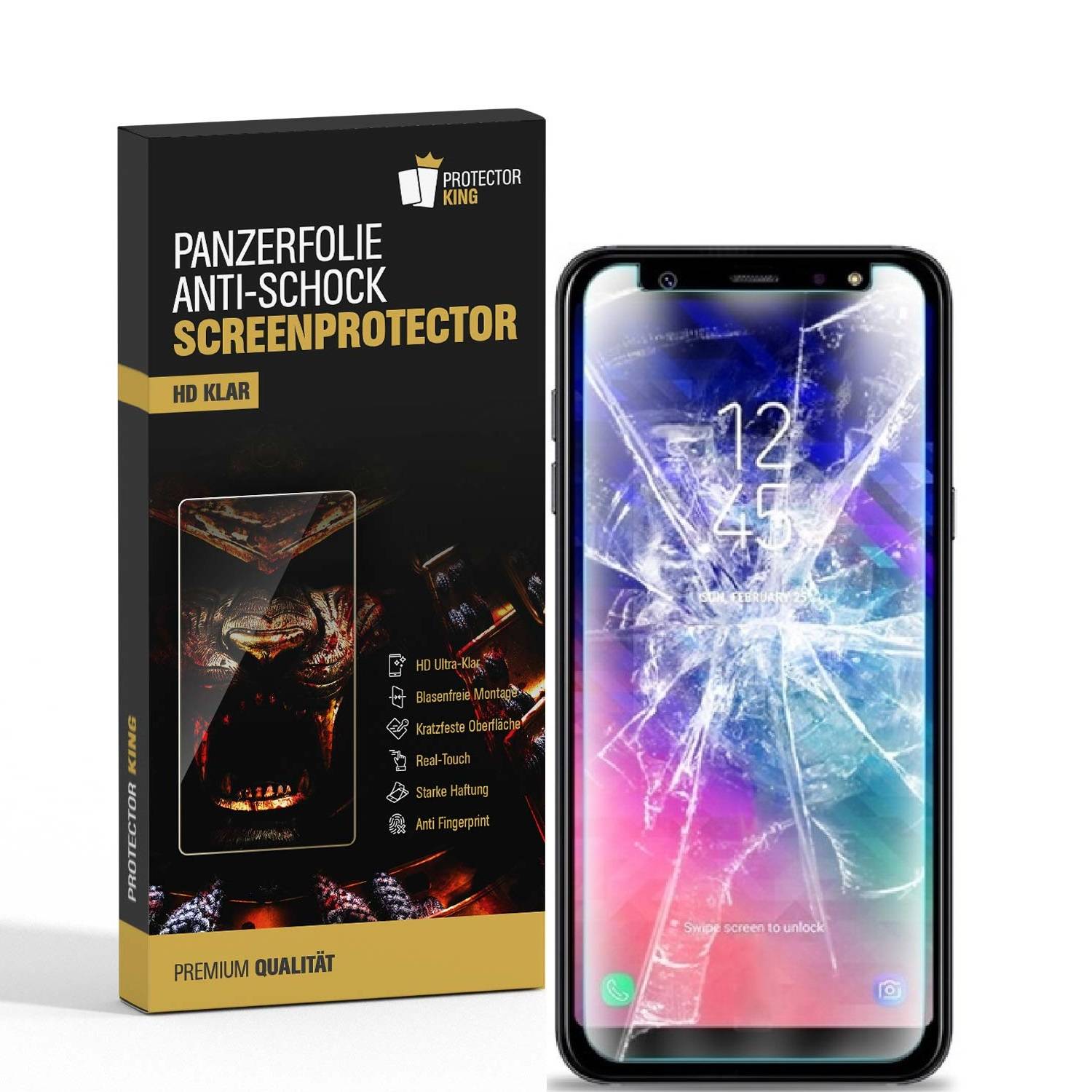 4x 9H Nano-Glass für Samsung Galaxy A6 3D KLAR Anti-Shock Anti-Bruch Anti-Stoß Anti-Schmutz Panzernanoglas Displayschutz Schutzfolie Panzerfolie Pan