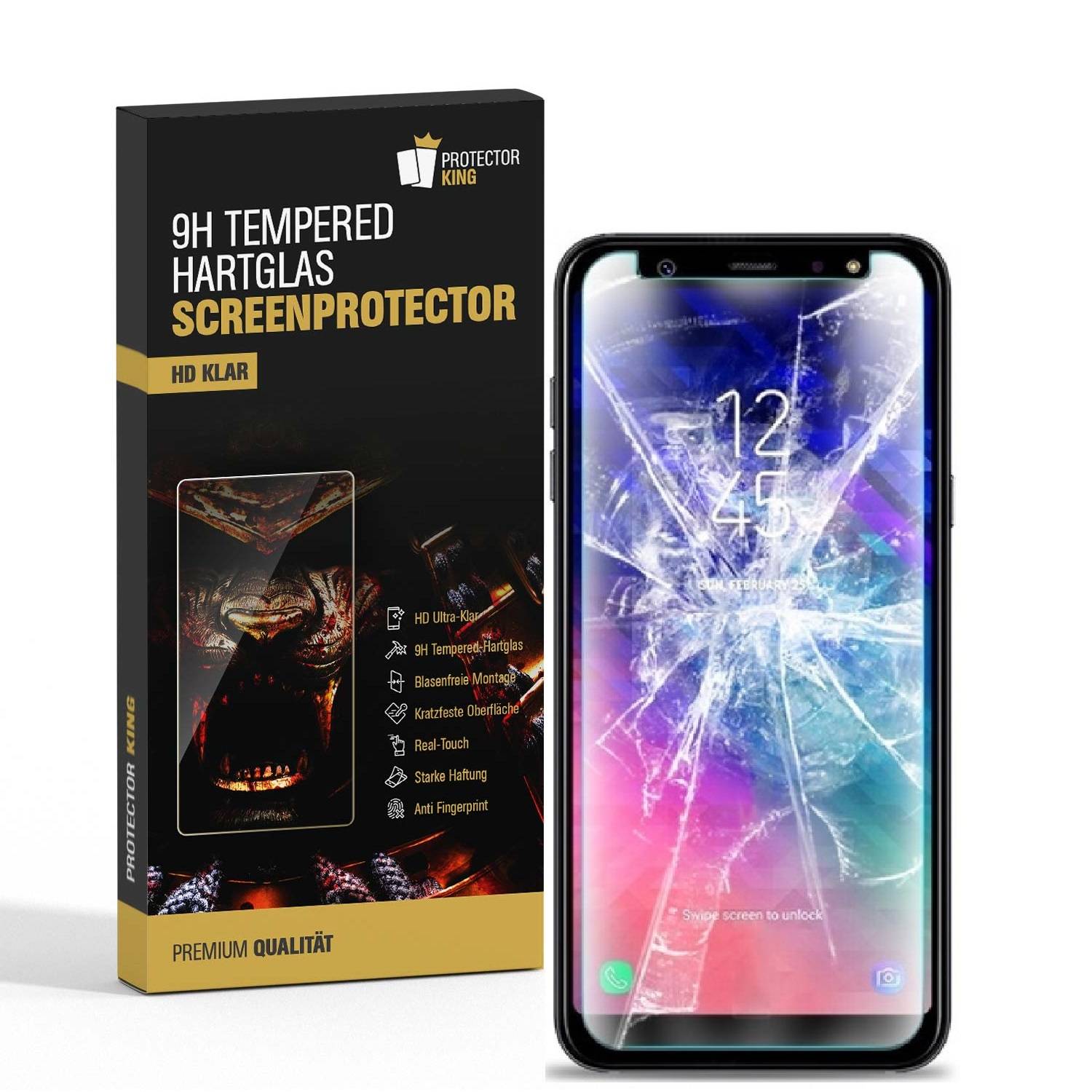 3x 9H Hartglas für Samsung Galaxy A6 Plus Displayschutz Schutzglas Panzerfolie Schutzfolie Panzerglas Displayglas Tempered Glasfolie Sicherheitsglas