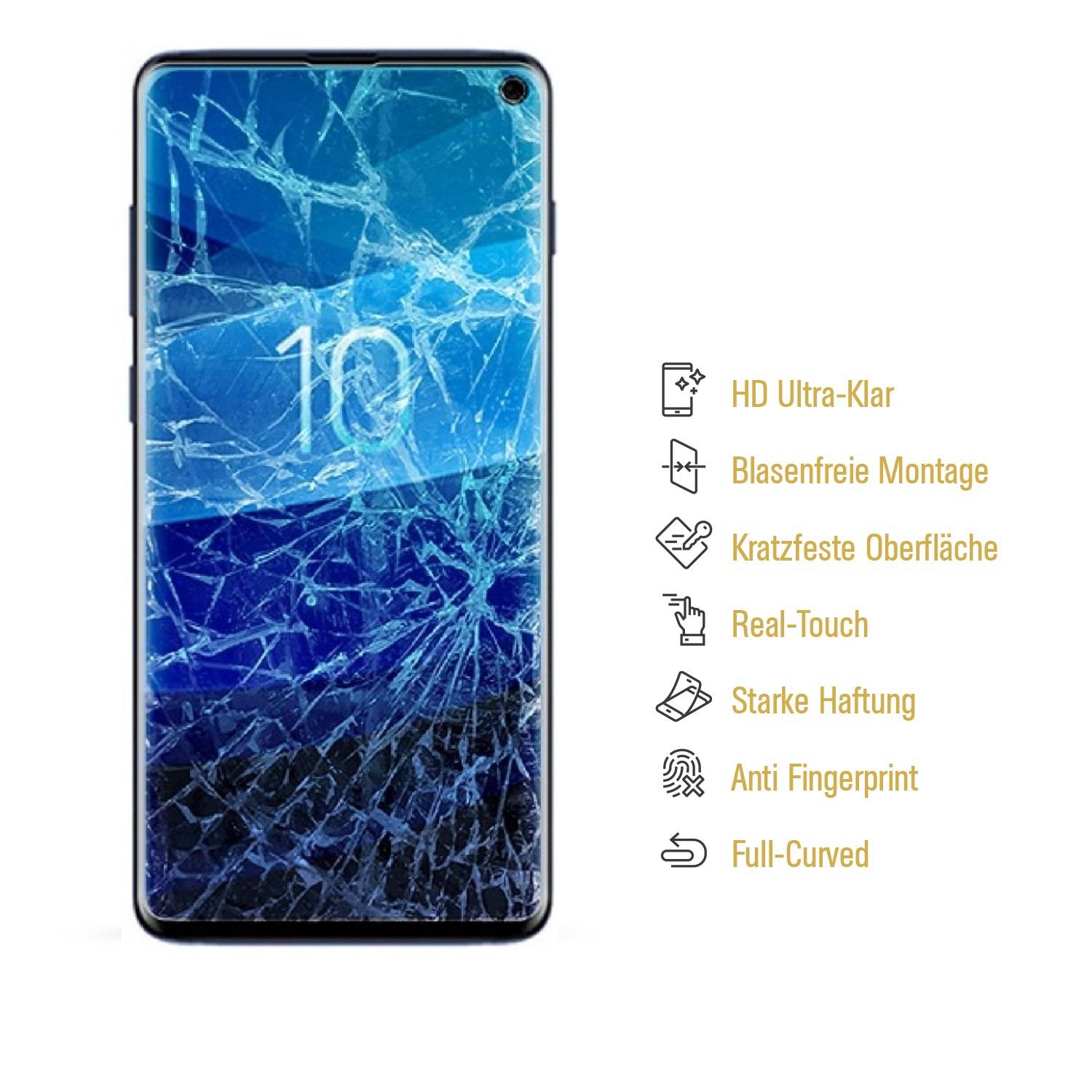 4x Flexibles Nano-Glas für Samsung Galaxy S10e ANTI-REFLEX Displayschutz Panzerglas Schutzglas Schutzfolie MATT
