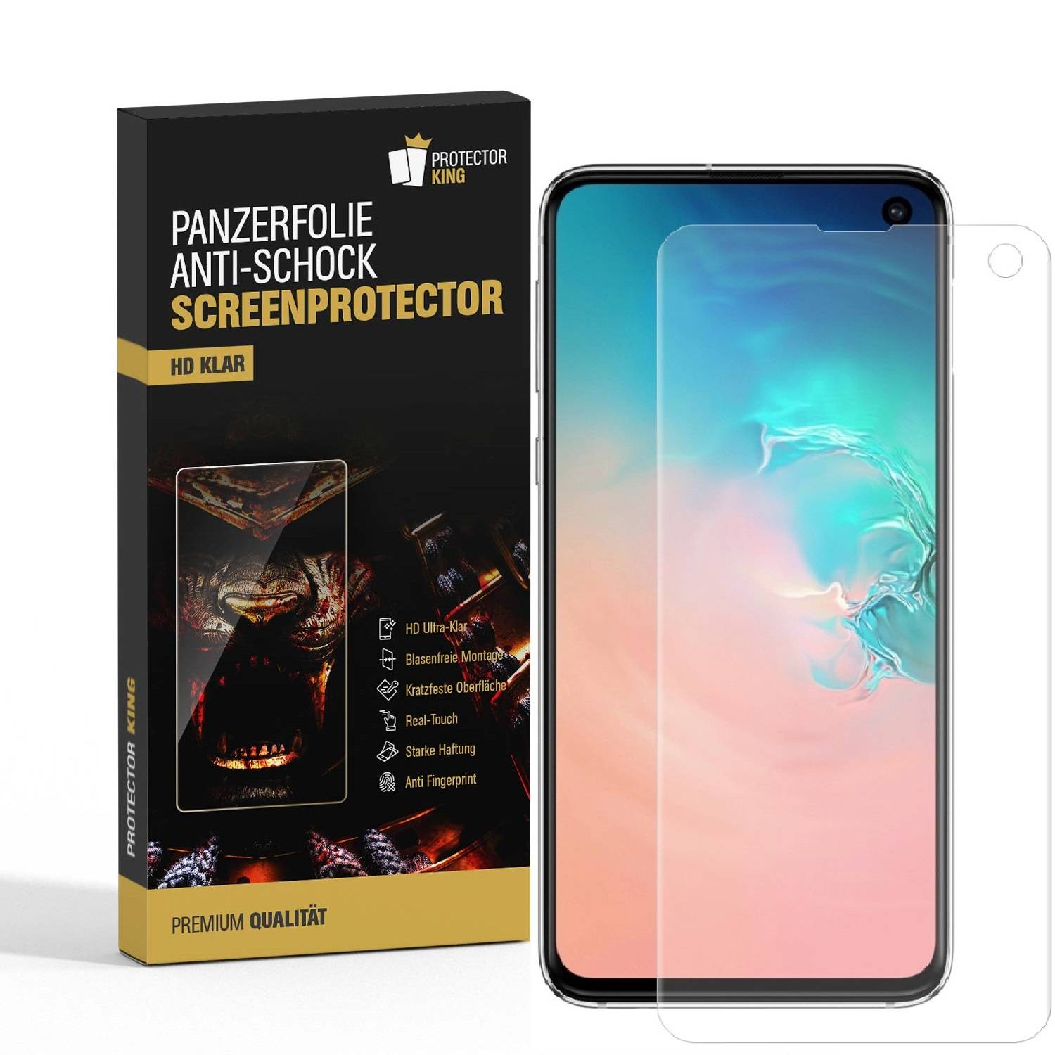 1x 9H Nano-Glass für Samsung Galaxy S10e 3D KLAR Anti-Shock Anti-Bruch Anti-Stoß Anti-Schmutz Panzernanoglas Displayschutz Schutzfolie Panzerfolie