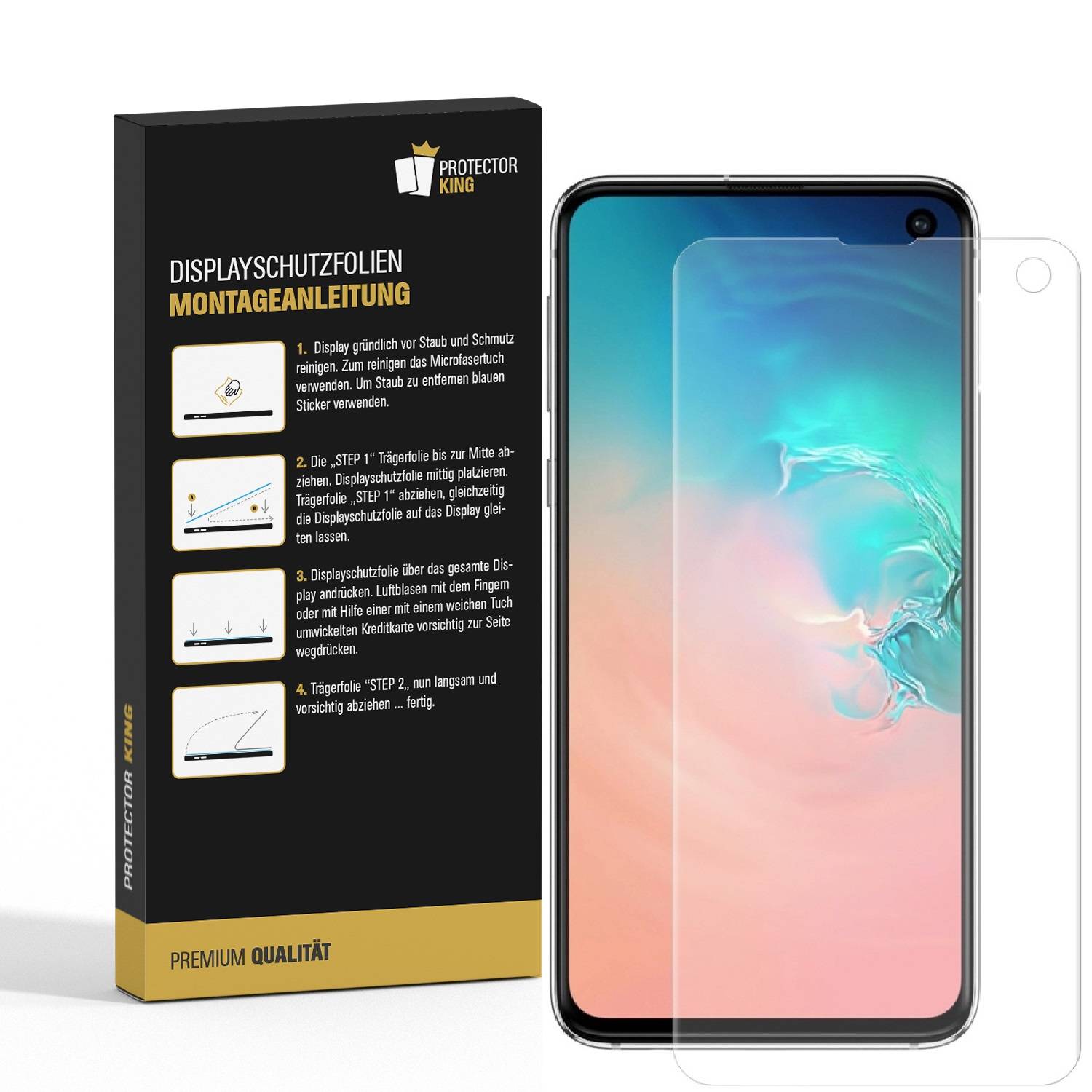 4x 9H Nano-Glass für Samsung Galaxy S10e 3D KLAR Anti-Shock Anti-Bruch Anti-Stoß Anti-Schmutz Panzernanoglas Displayschutz Schutzfolie Panzerfolie