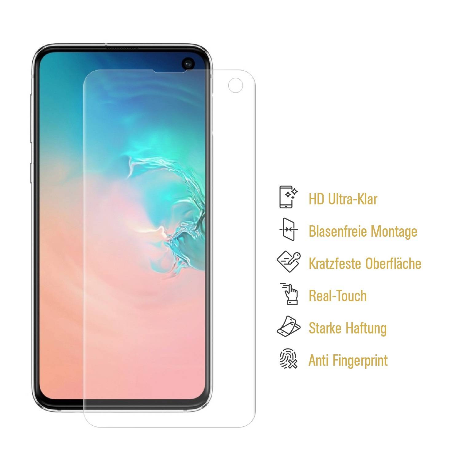 4x 9H Nano-Glass für Samsung Galaxy S10e 3D KLAR Anti-Shock Anti-Bruch Anti-Stoß Anti-Schmutz Panzernanoglas Displayschutz Schutzfolie Panzerfolie