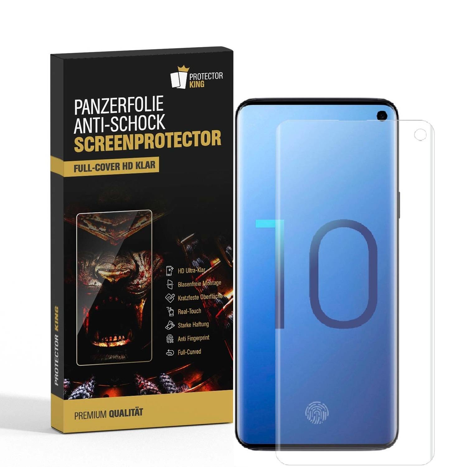 6x 9H Nano-Glass für Samsung Galaxy S10 FULL CURVED 3D KLAR Anti-Shock Anti-Bruch Anti-Stoß Anti-Schmutz Panzernanoglas Displayschutz Schutzfolie Pa
