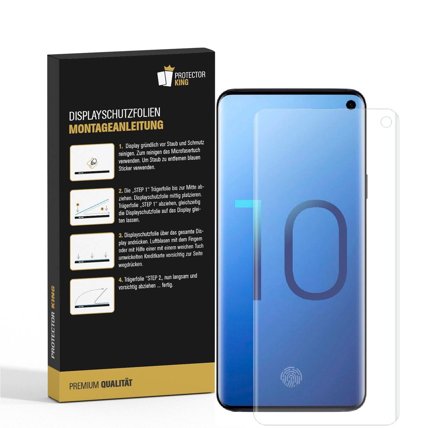 4x 9H Nano-Glass für Samsung Galaxy S10 FULL CURVED 3D KLAR Anti-Shock Anti-Bruch Anti-Stoß Anti-Schmutz Panzernanoglas Displayschutz Schutzfolie Pa