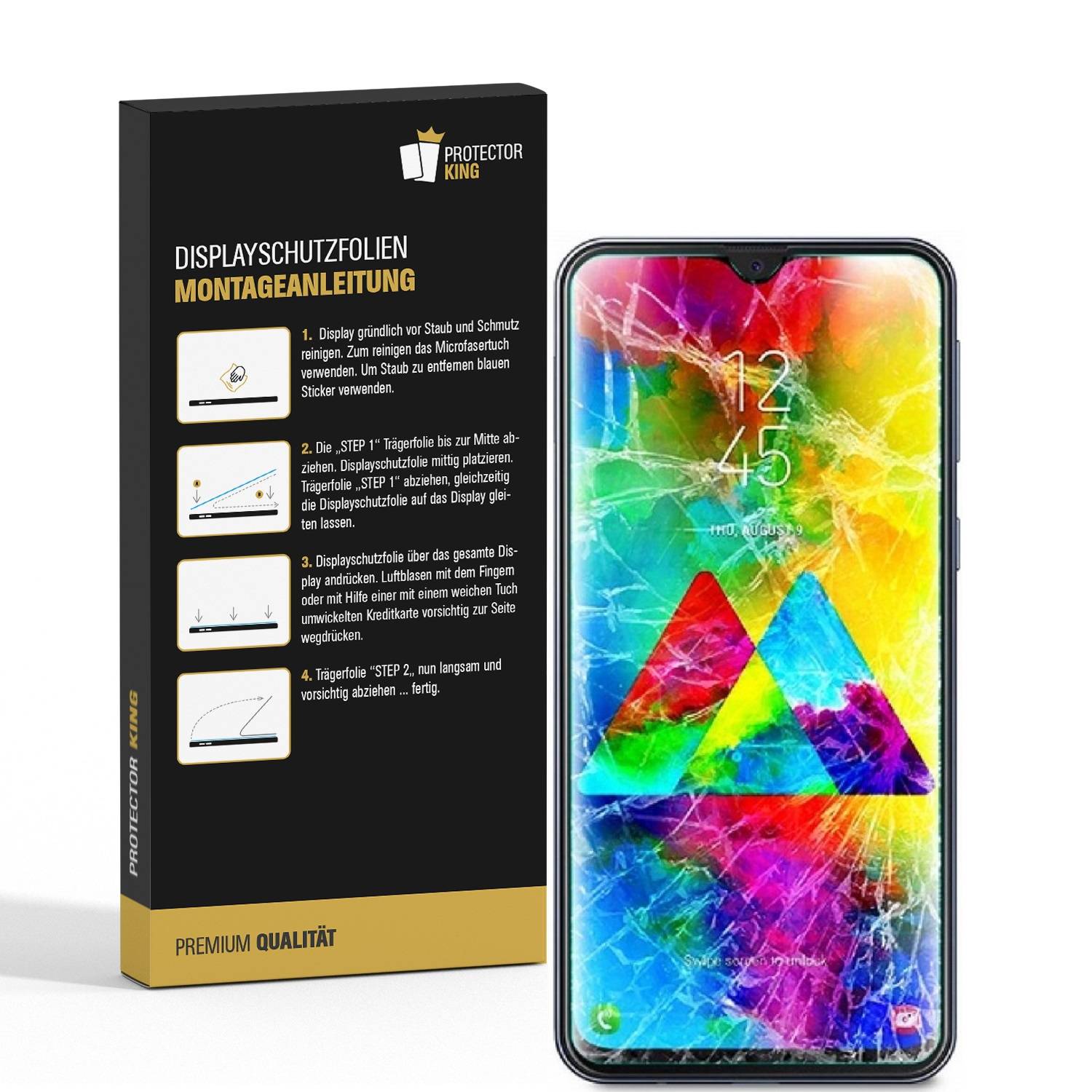 4x Panzerfolie für Samsung Galaxy M20 ANTI-SCHOCK Displayschutzfolie Folie MATT