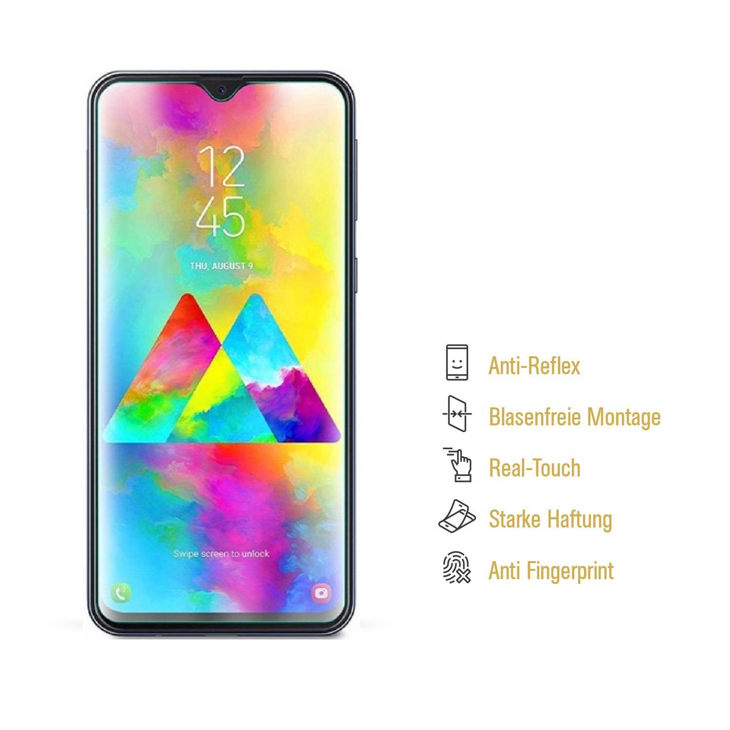 2x Displayschutzfolie für Samsung Galaxy M20 ANTI-REFLEX Displayfolie MATT