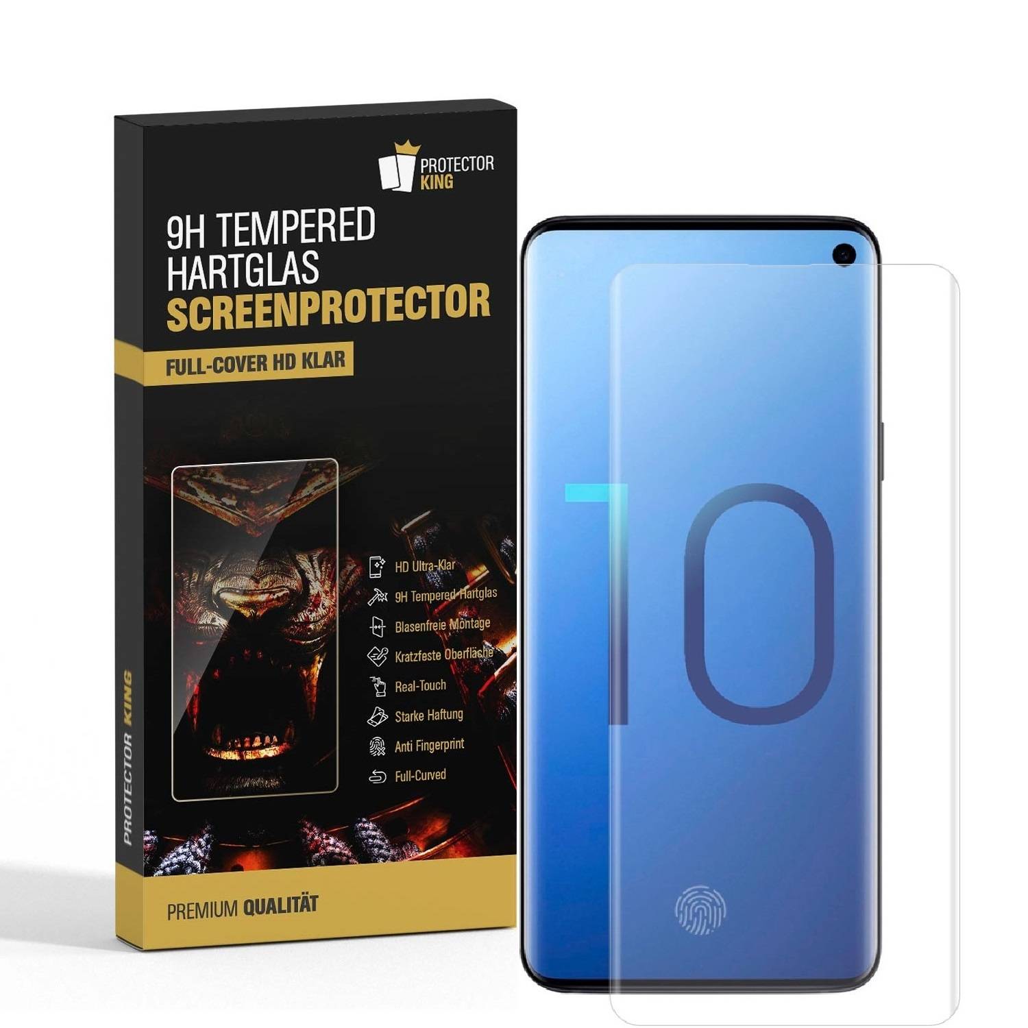 4x 9H Hartglas für Samsung Galaxy S10 FULL CURVED KLAR Schutzglas Displayglas Glasfolie Panzerglas Panzerfolie Displayschutz Echtes Tempered Glas