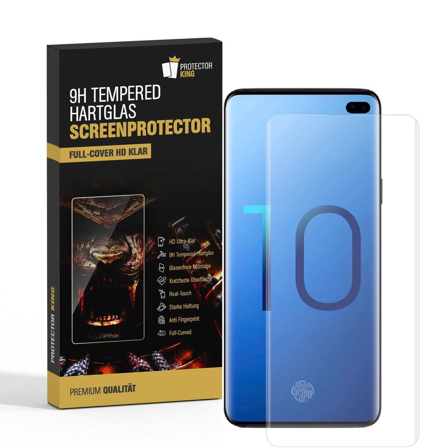 4x 9H Panzerglas für Samsung Galaxy S10 Plus FULL CURVED Displayschutz Schutzglas KLAR Tempered Hartglas Schutzfolie Panzerfolie