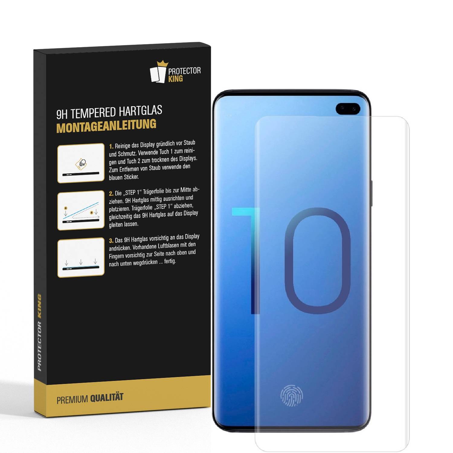 3x 9H Panzerglas für Samsung Galaxy S10 Plus FULL CURVED Displayschutz Schutzglas KLAR Tempered Hartglas Schutzfolie Panzerfolie