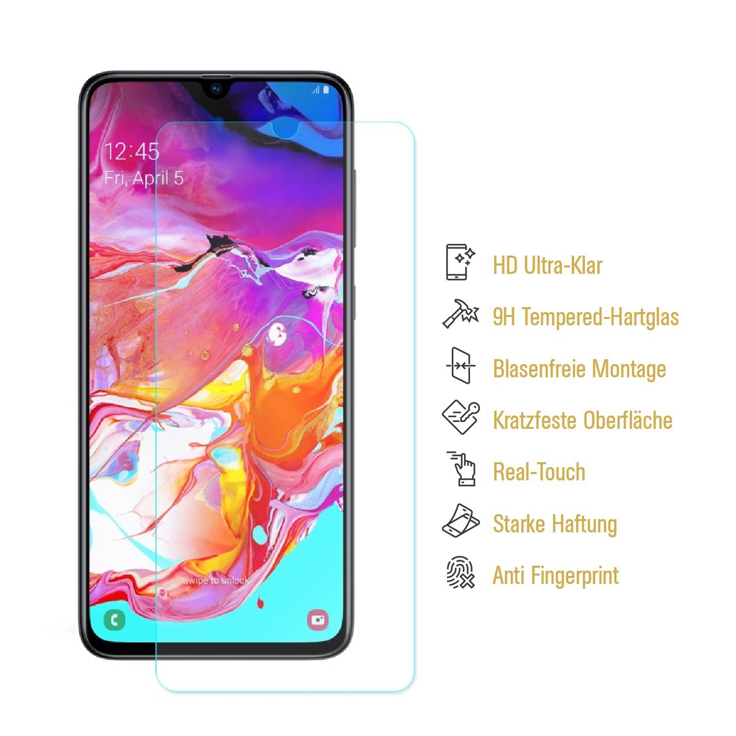 6x 9H Panzerglas für Samsung Galaxy A12 Displayschutz Panzerfolie Schutzfolie Hartglas Schutzglas Displayglas Tempered Glasfolie Sicherheitsglas