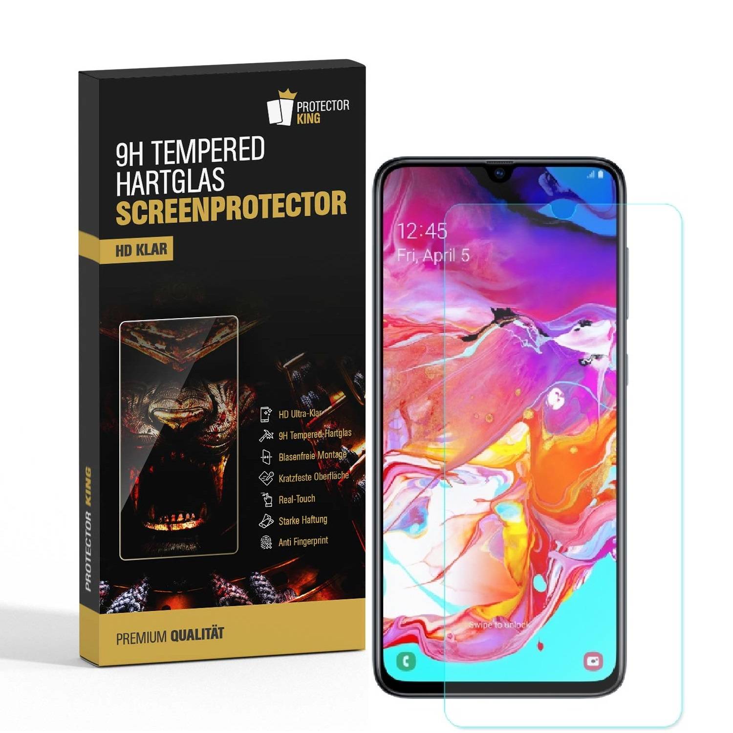 2x 9H Panzerglas für Samsung Galaxy A20 Displayschutz Panzerfolie Schutzfolie Hartglas Schutzglas Displayglas Tempered Glasfolie Sicherheitsglas