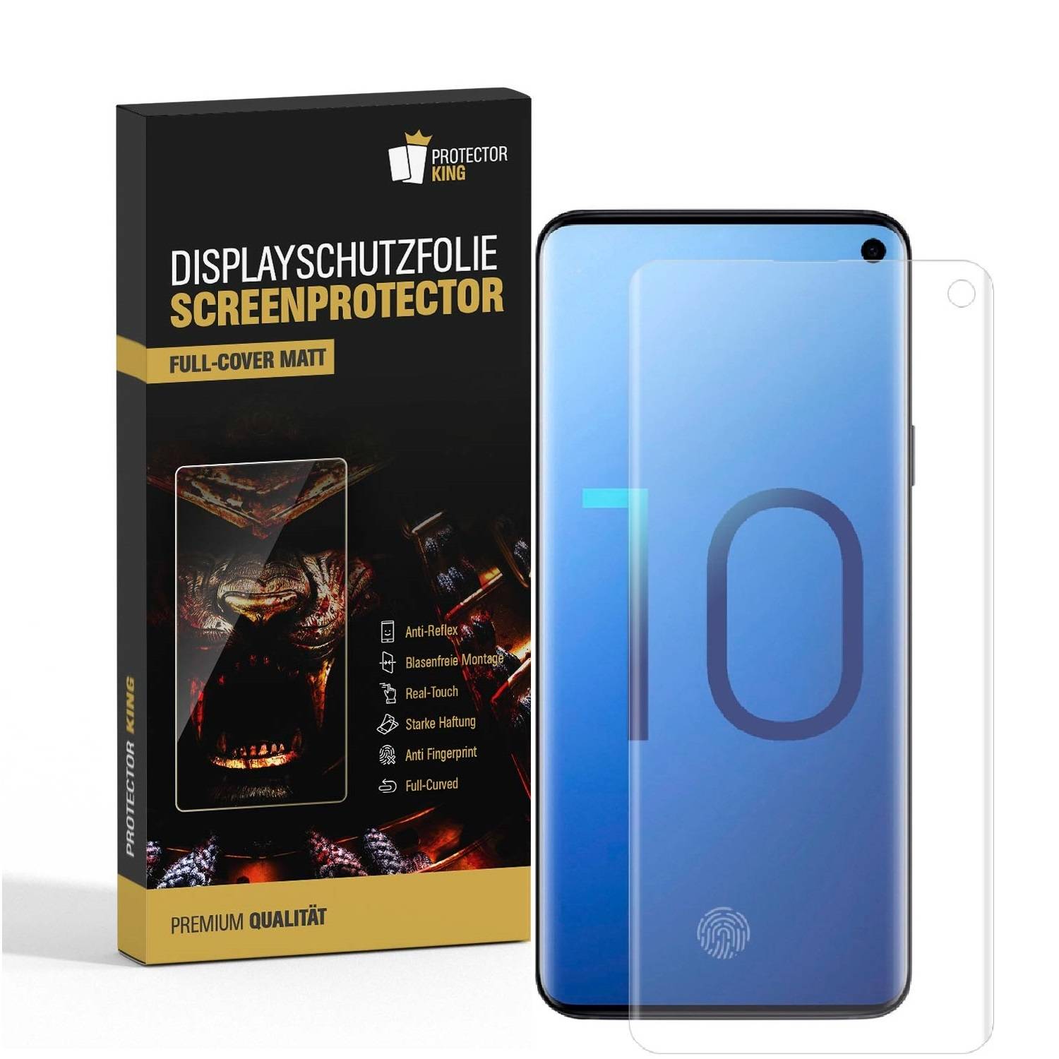 4x 9H Panzernanoglas für Samsung Galaxy S10 FULL CURVED MATT ANTI-REFLEX Displayschutz Schutzglas Schutzfolie Panzerglas ANTI-SHOCK/ ANTI-KRATZ/ ANT