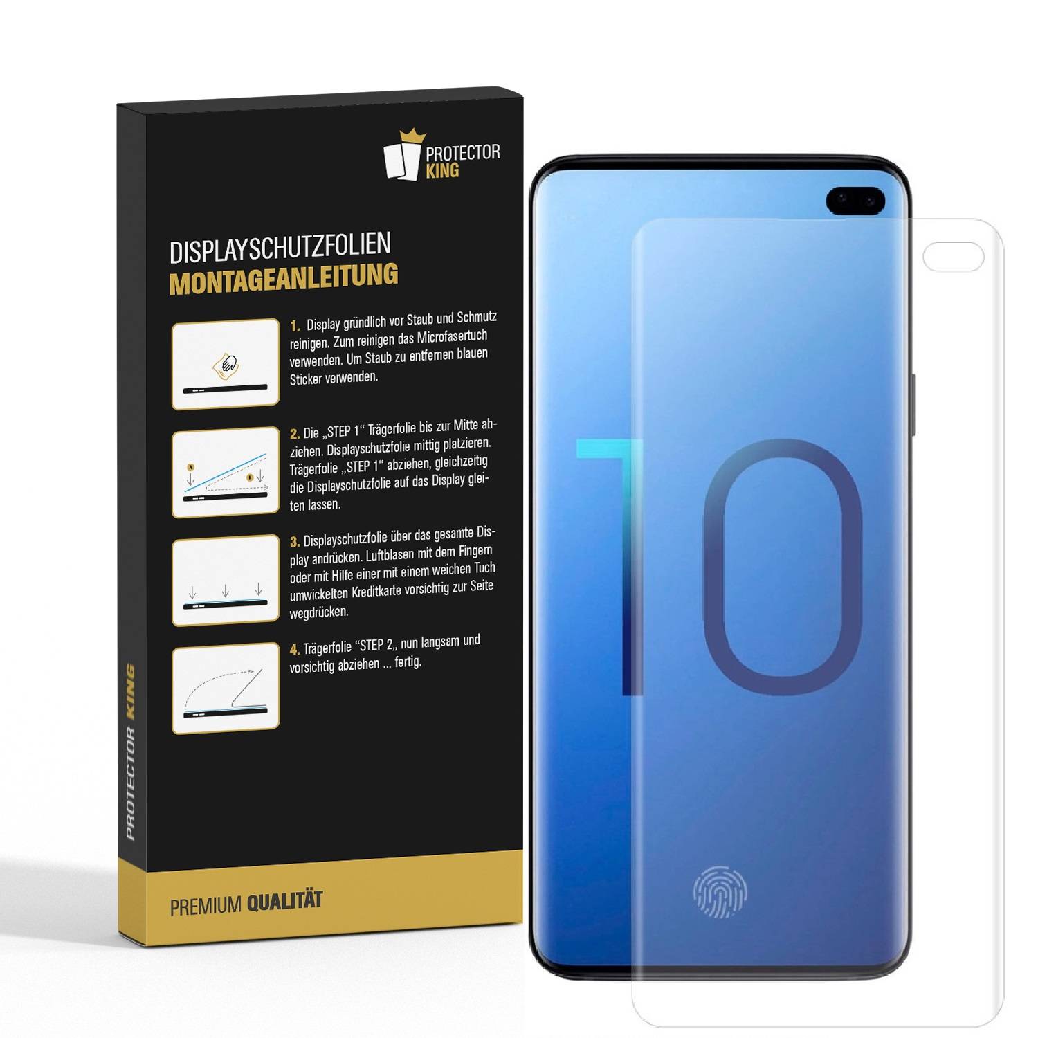 4x 9H Panzernanoglas für Samsung Galaxy S10 Plus FULL CURVED MATT ENTSPIEGELT Displayschutz Schutzglas Schutzfolie Panzerglas ANTI-SHOCK/