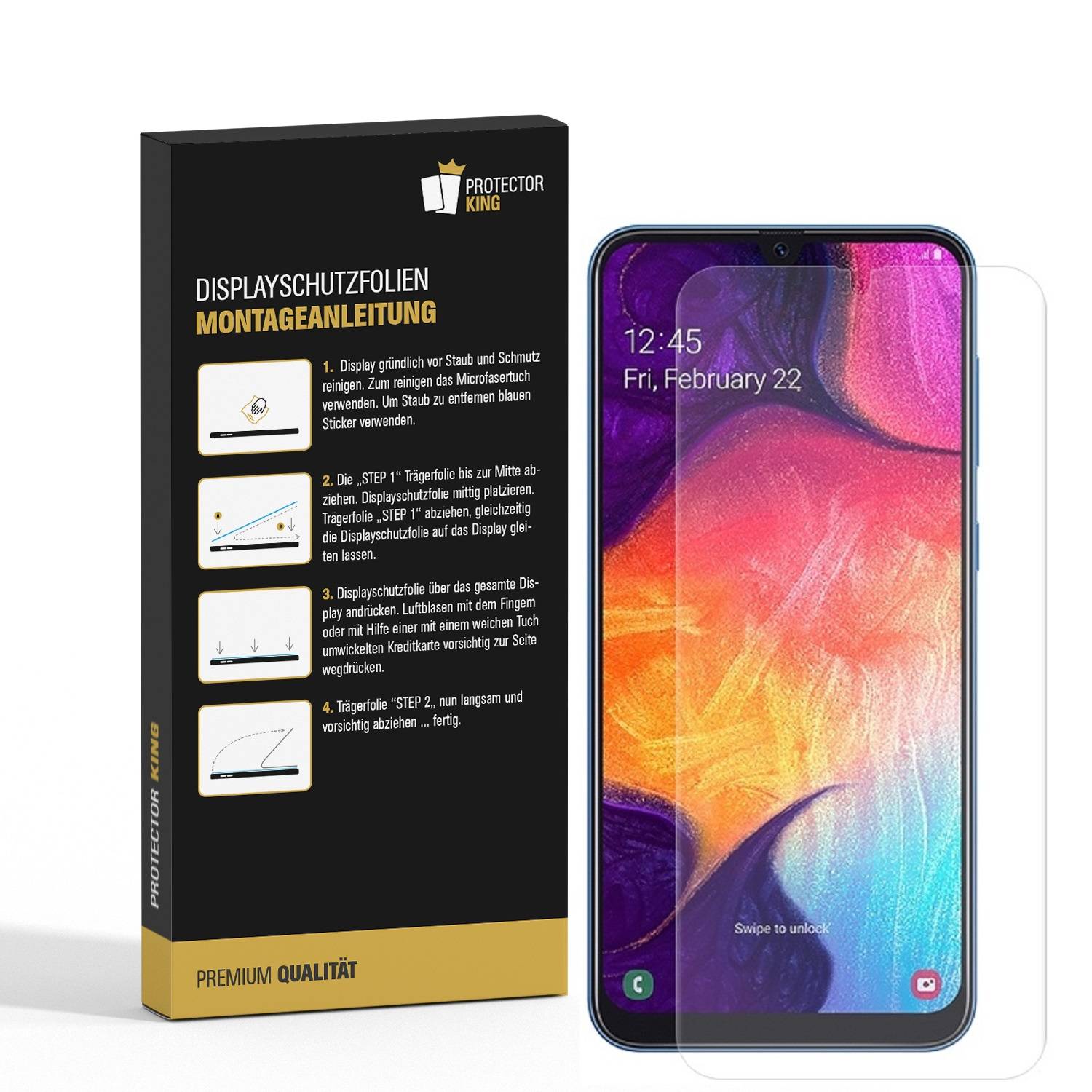 2x 9H Nano-Glass für Samsung Galaxy A50 3D KLAR Anti-Shock Anti-Bruch Anti-Stoß Anti-Schmutz Panzernanoglas Displayschutz Schutzfolie Panzerfolie Pa