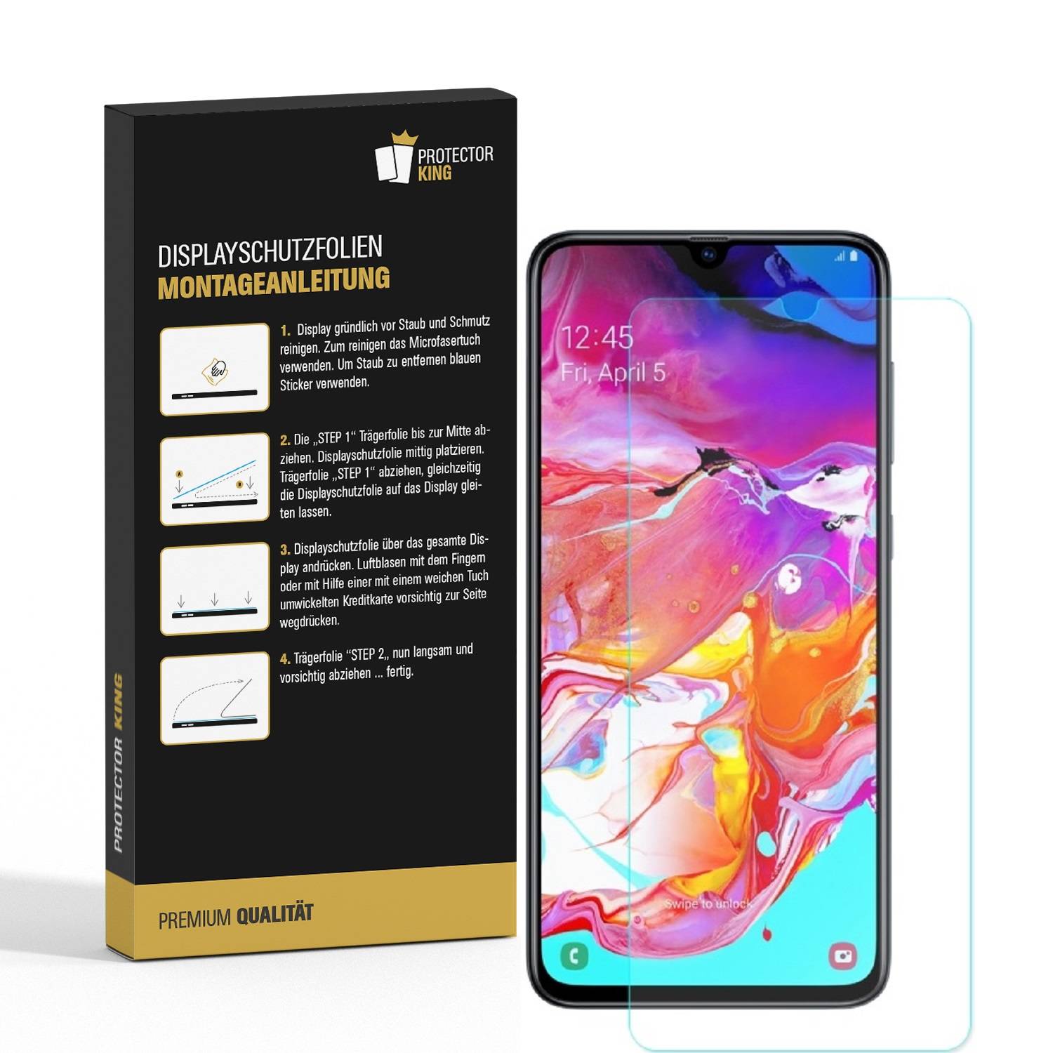 3x Panzerfolie für Samsung Galaxy A10 ANTI-SCHOCK Displayschutzfolie MATT