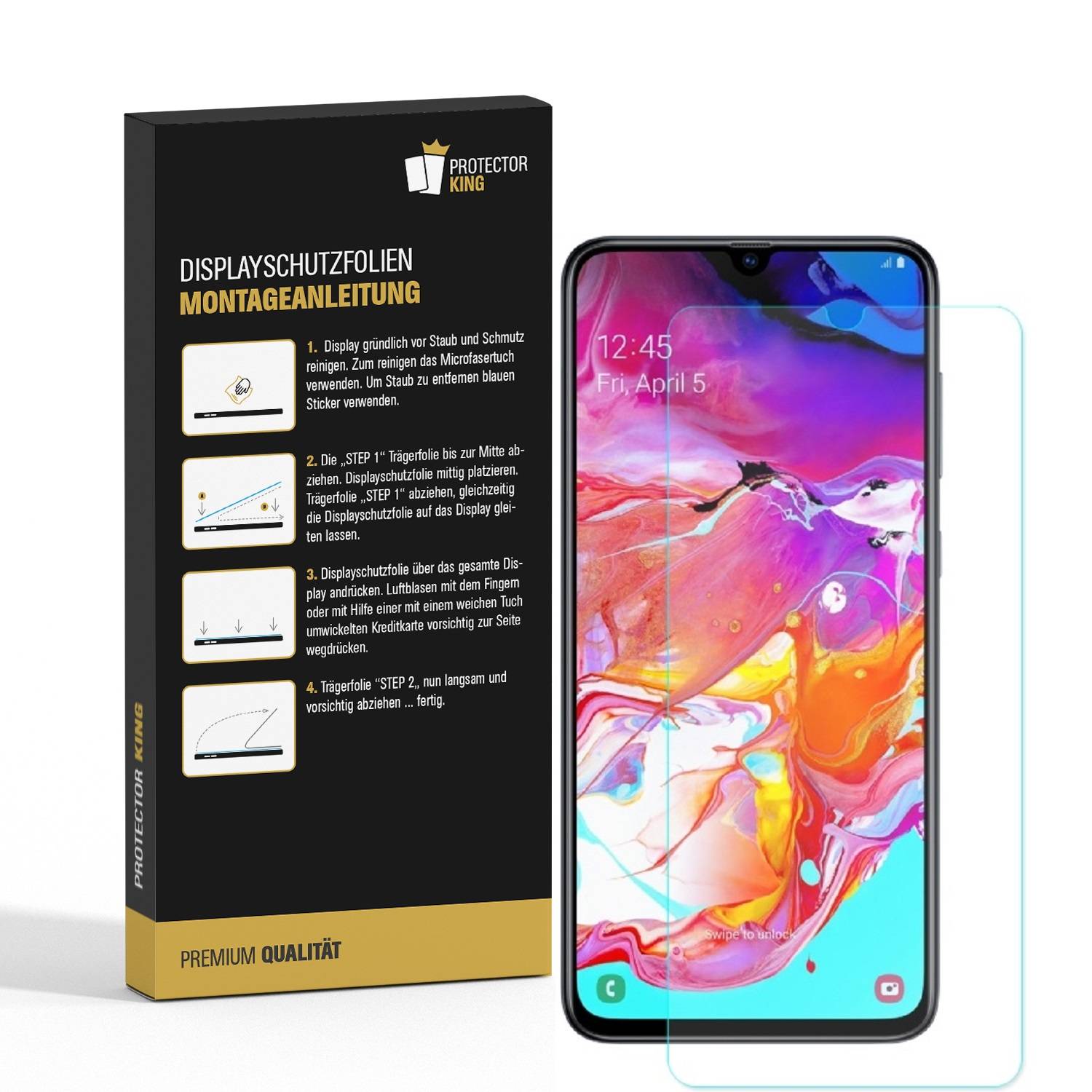 6x 9H Nano-Glass für Samsung Galaxy A70 3D KLAR Anti-Shock Anti-Bruch Anti-Stoß Anti-Schmutz Panzernanoglas Displayschutz Schutzfolie Panzerfolie Pa