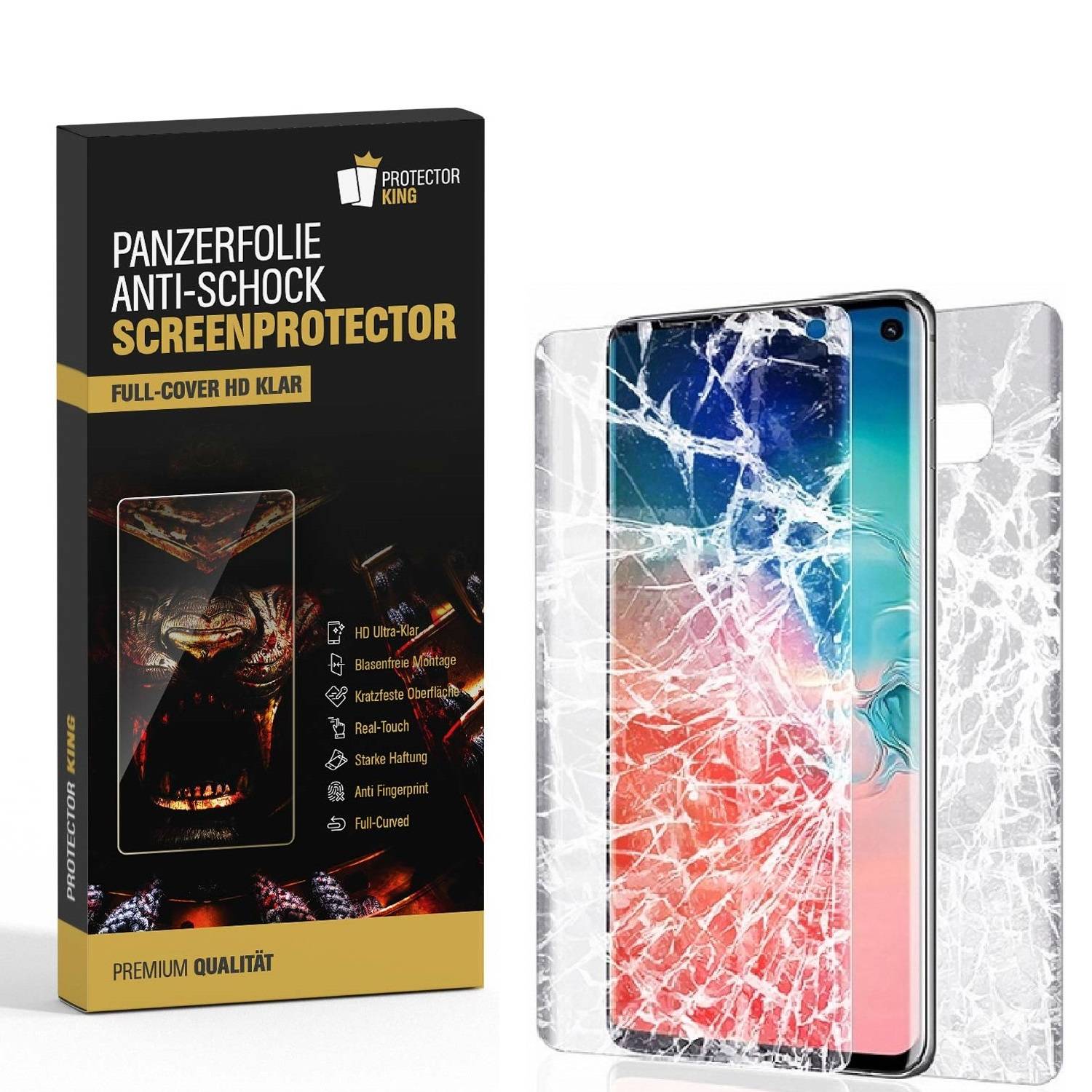 4x Panzerfolie für Samsung Galaxy S10 Plus FULL COVER Displayschutzfolie KLAR FB
