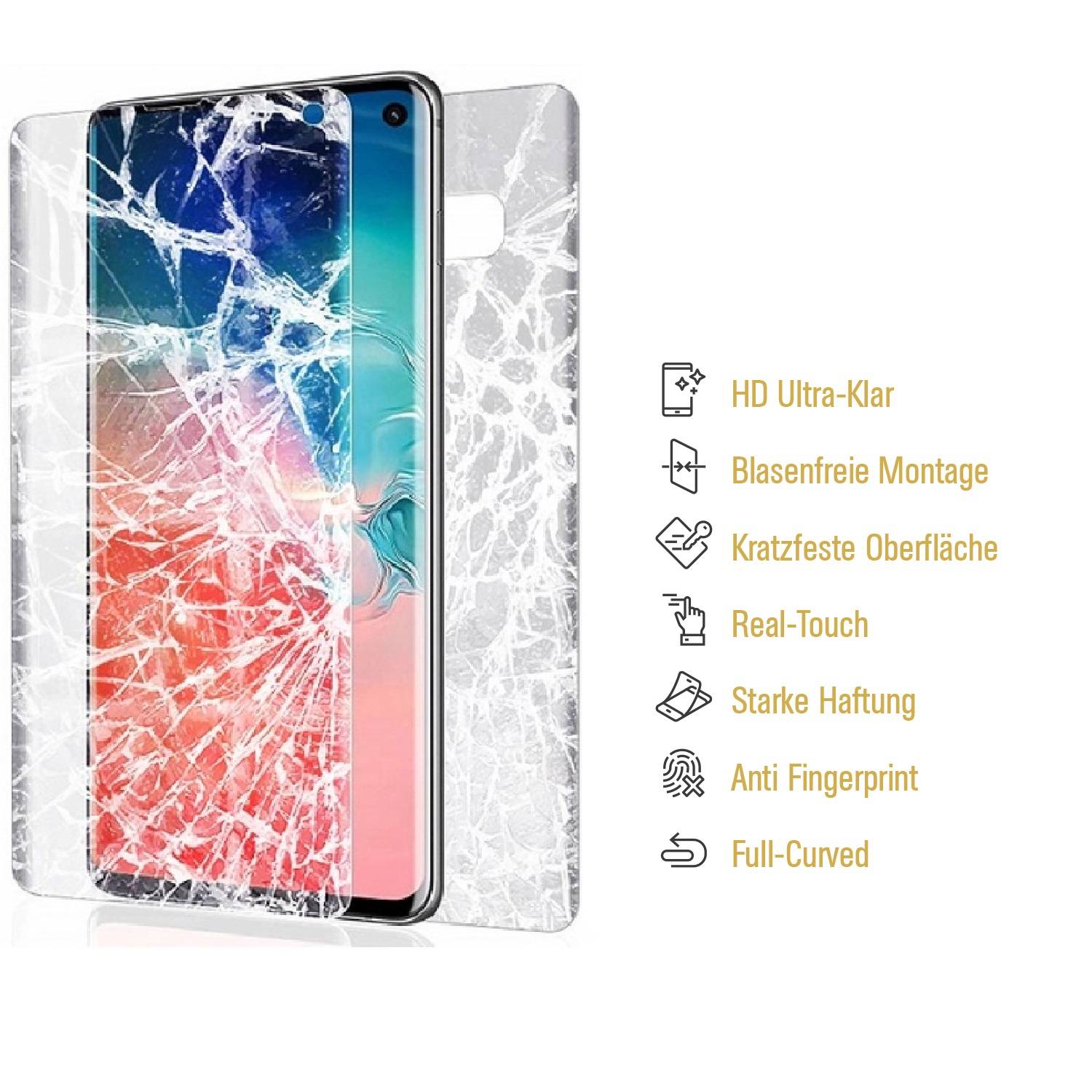 2x Panzerfolie für Samsung Galaxy S10 Plus FULL COVER Displayschutzfolie KLAR FB