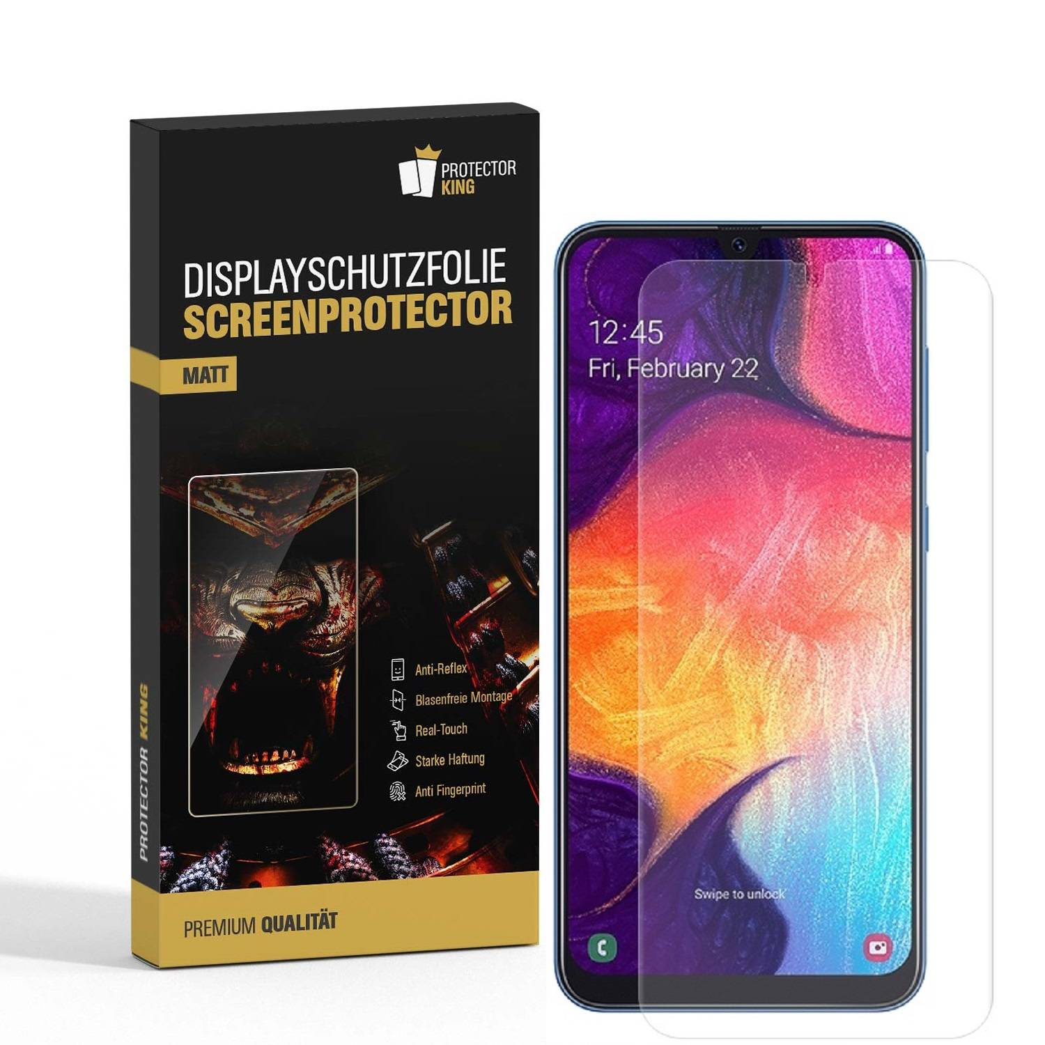 3x Displayfolie für Samsung Galaxy A50 ANTI-REFLEX Displayschutzfolie MATT