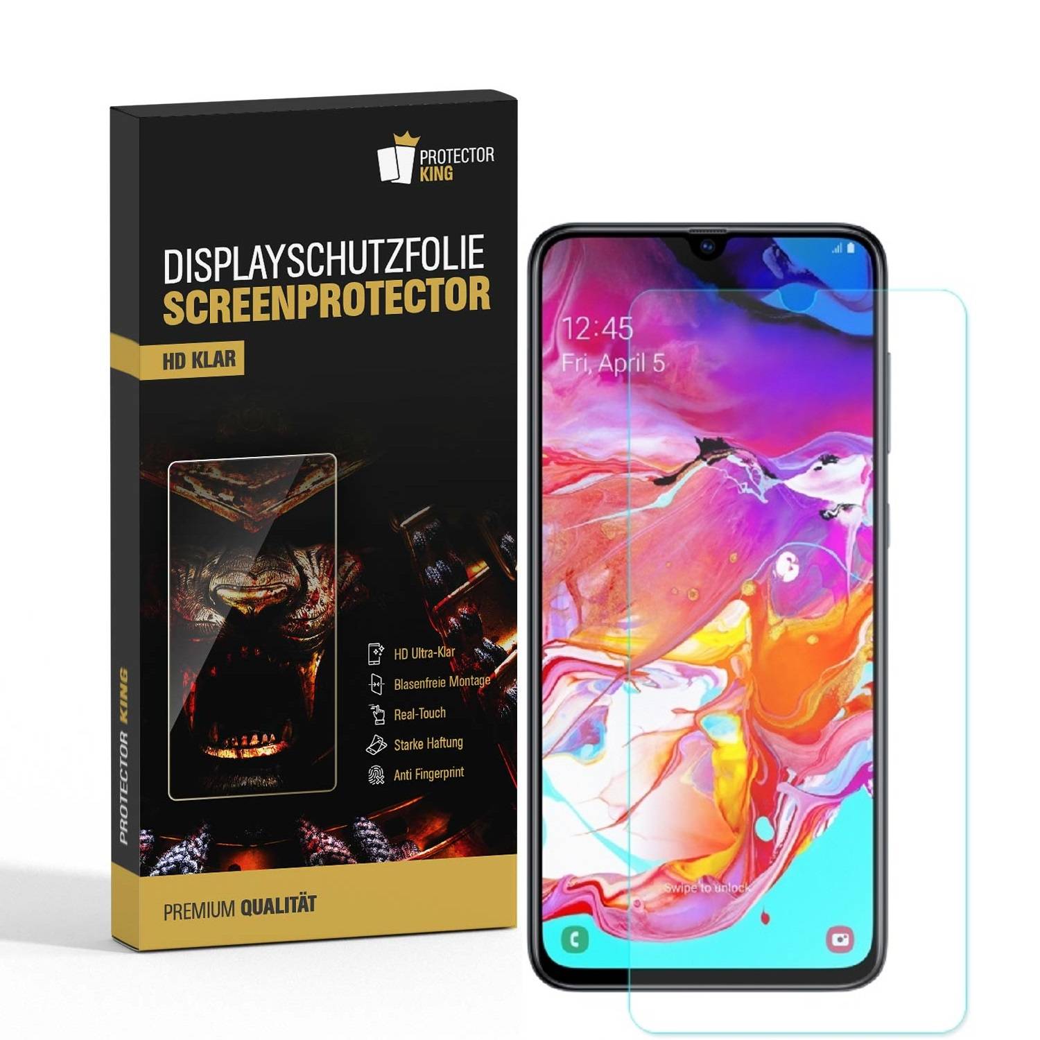 4x Displayschutzfolie für Samsung Galaxy A70 Displayfolie Schutzfolie HD KLAR