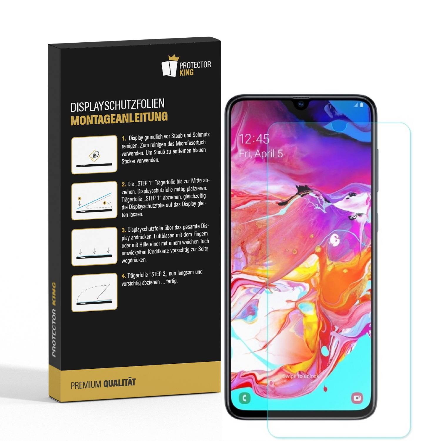 2x Displayschutzfolie für Samsung Galaxy A70 Displayfolie Schutzfolie HD KLAR