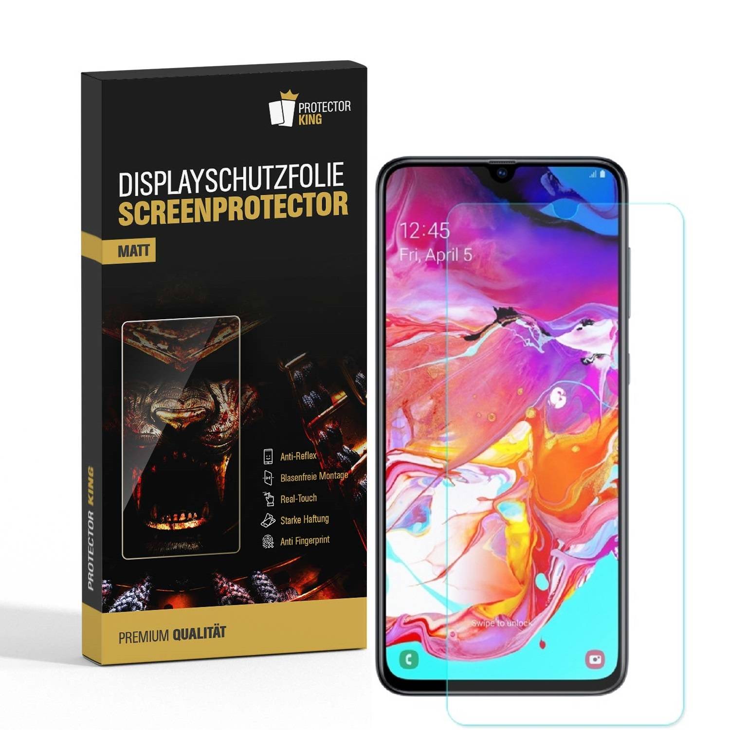 3x Displayschutzfolie für Samsung Galaxy A70 ANTI-REFLEX Displayfolie MATT