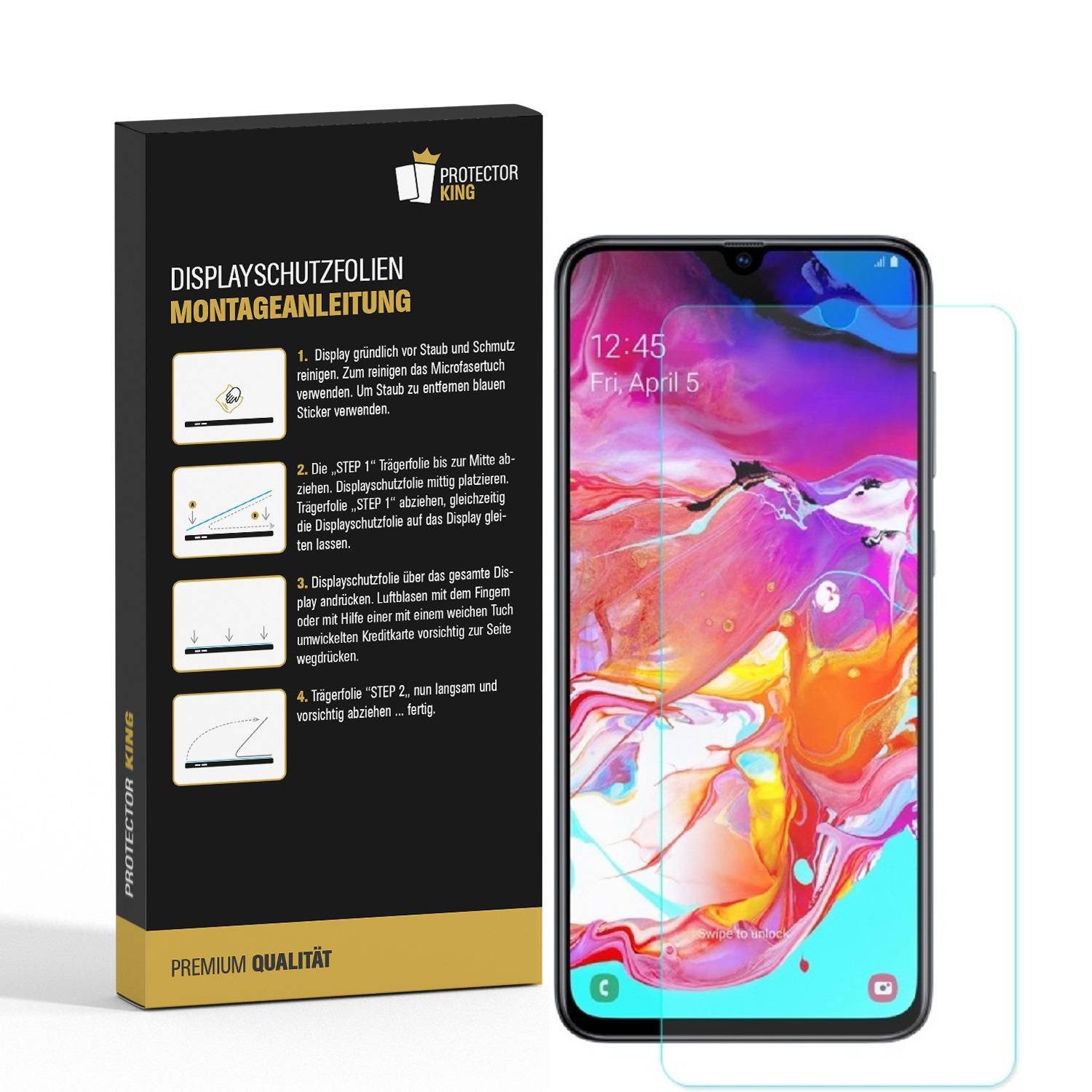 3x Displayschutzfolie für Samsung Galaxy A70 ANTI-REFLEX Displayfolie MATT