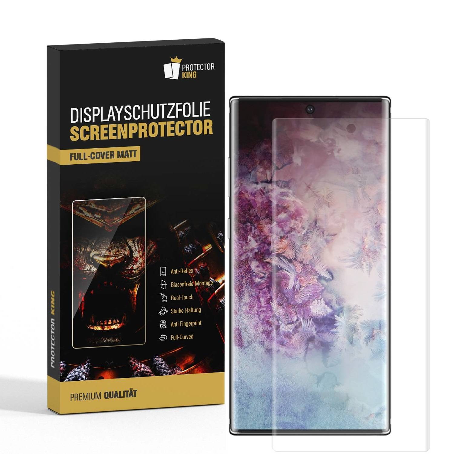4x Displayschutz für Samsung Galaxy Note 10 Plus FULL COVER Displayfolie MATT