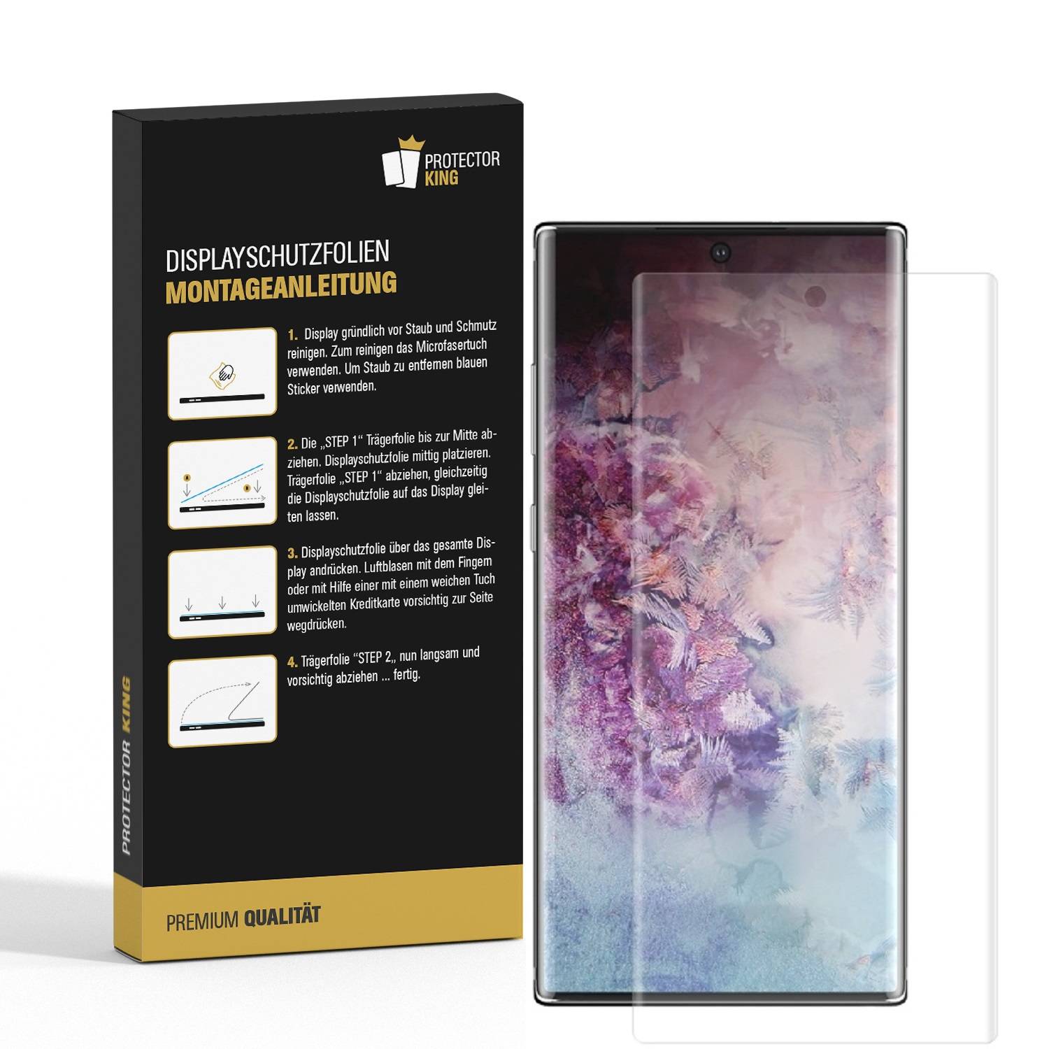 4x Displayschutz für Samsung Galaxy Note 10 Plus FULL COVER Displayfolie MATT