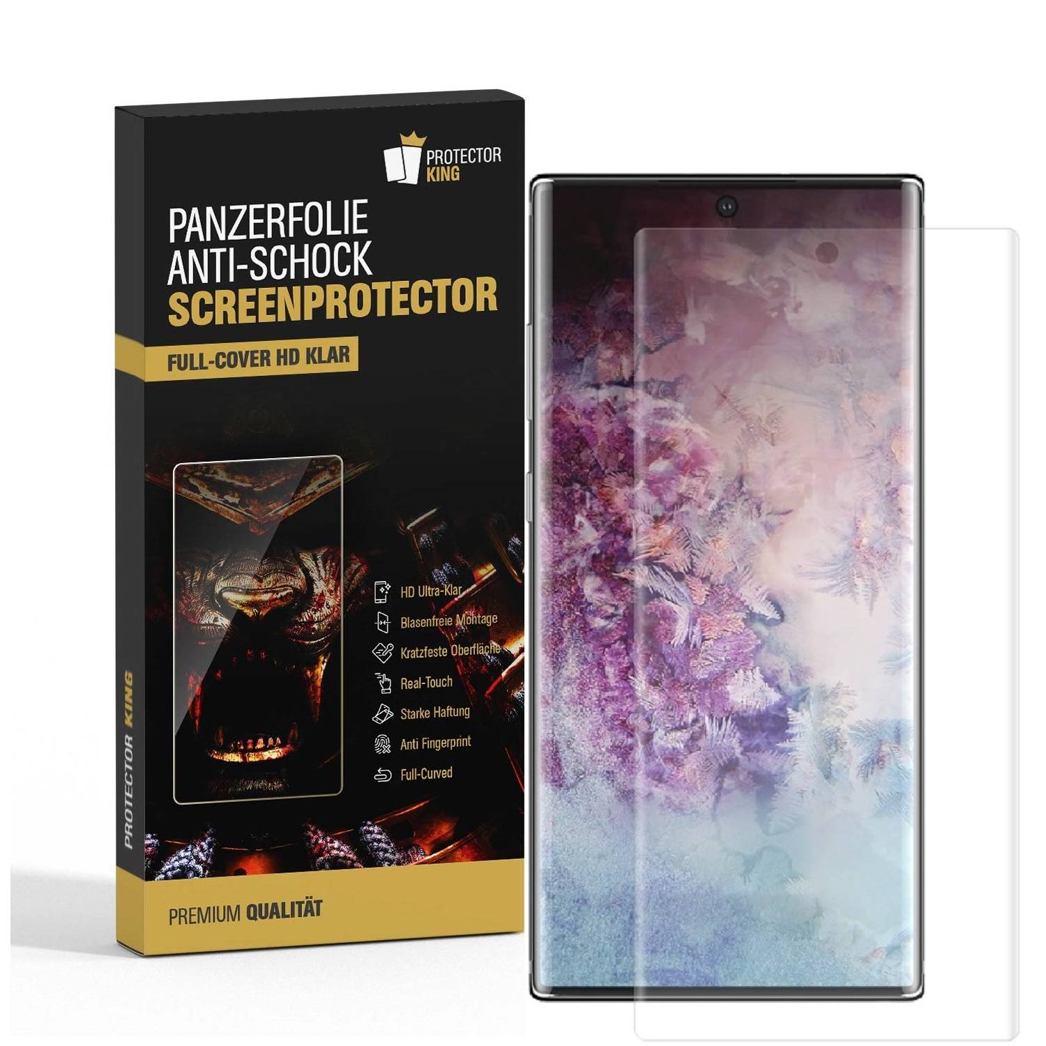 6x 9H Nano-Glass für Samsung Galaxy Note 10 FULL COVER 3D KLAR Anti-Shock Anti-Bruch Anti-Stoß Anti-Schmutz Panzernanoglas Displayschutz Schutzfolie