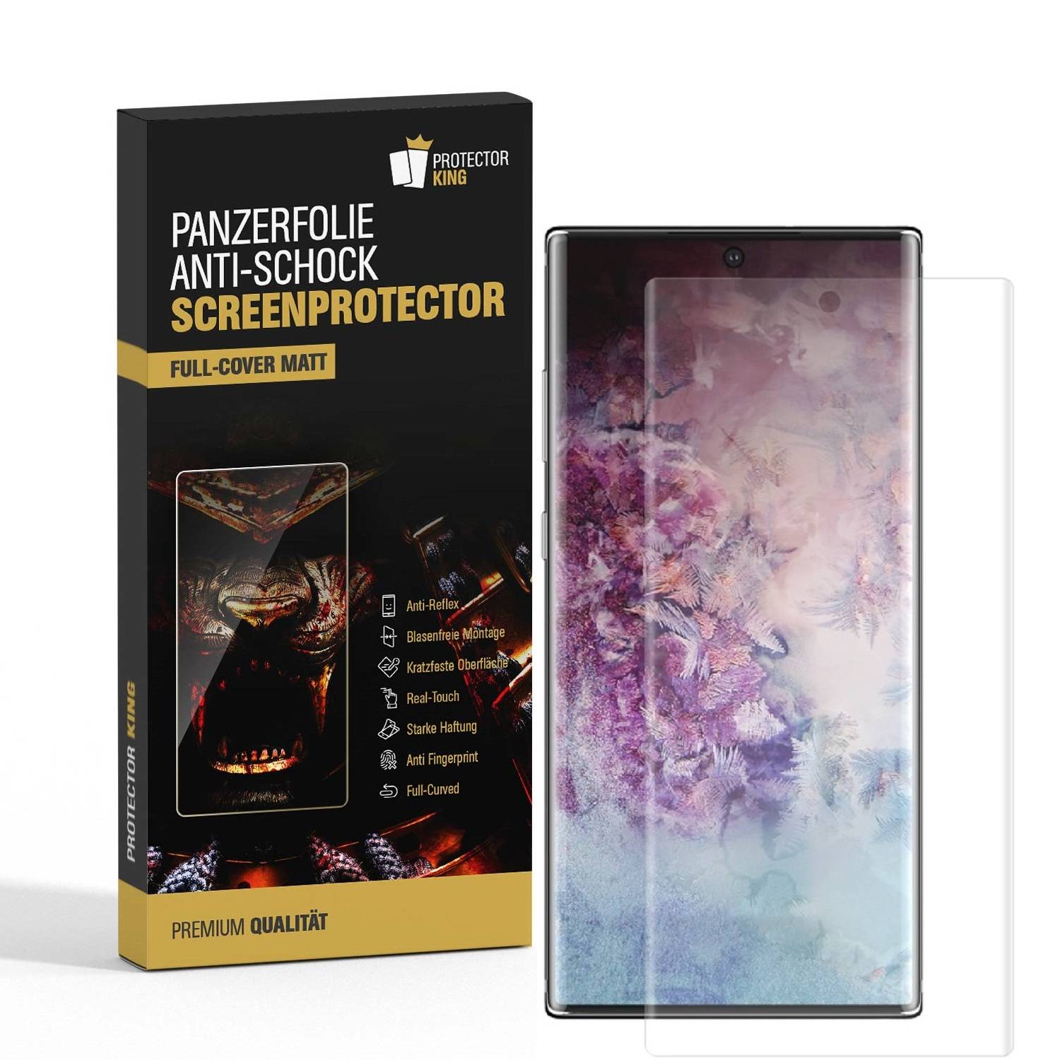 3x Panzerfolie für Samsung Galaxy Note 10 Plus FULL COVER Displayschutz MATT