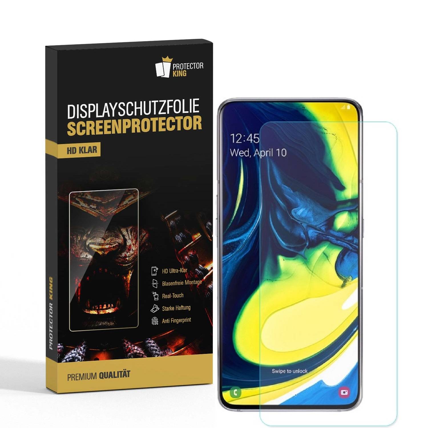2x Displayschutzfolie für Samsung Galaxy A80 Displayfolie Schutzfolie HD KLAR