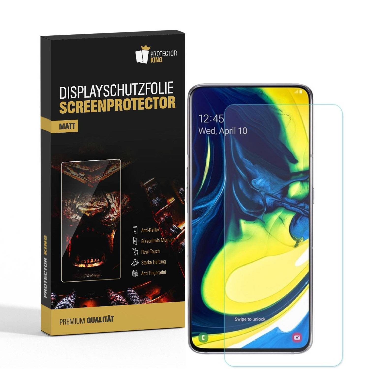 4x Displayschutzfolie für Samsung Galaxy A80 ANTI-REFLEX Displayfolie MATT