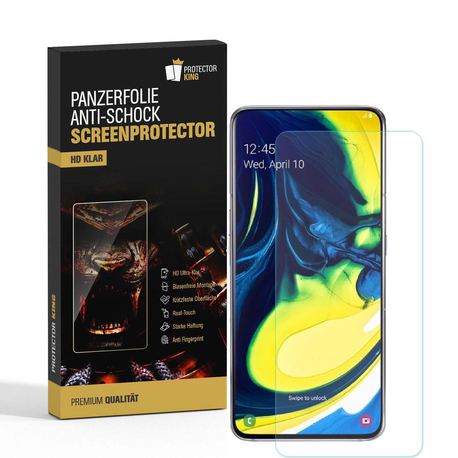 6x 9H Nano-Glass für Samsung Galaxy A80 3D KLAR Anti-Shock Anti-Bruch Anti-Stoß Anti-Schmutz Panzernanoglas Displayschutz Schutzfolie Panzerfolie Pa